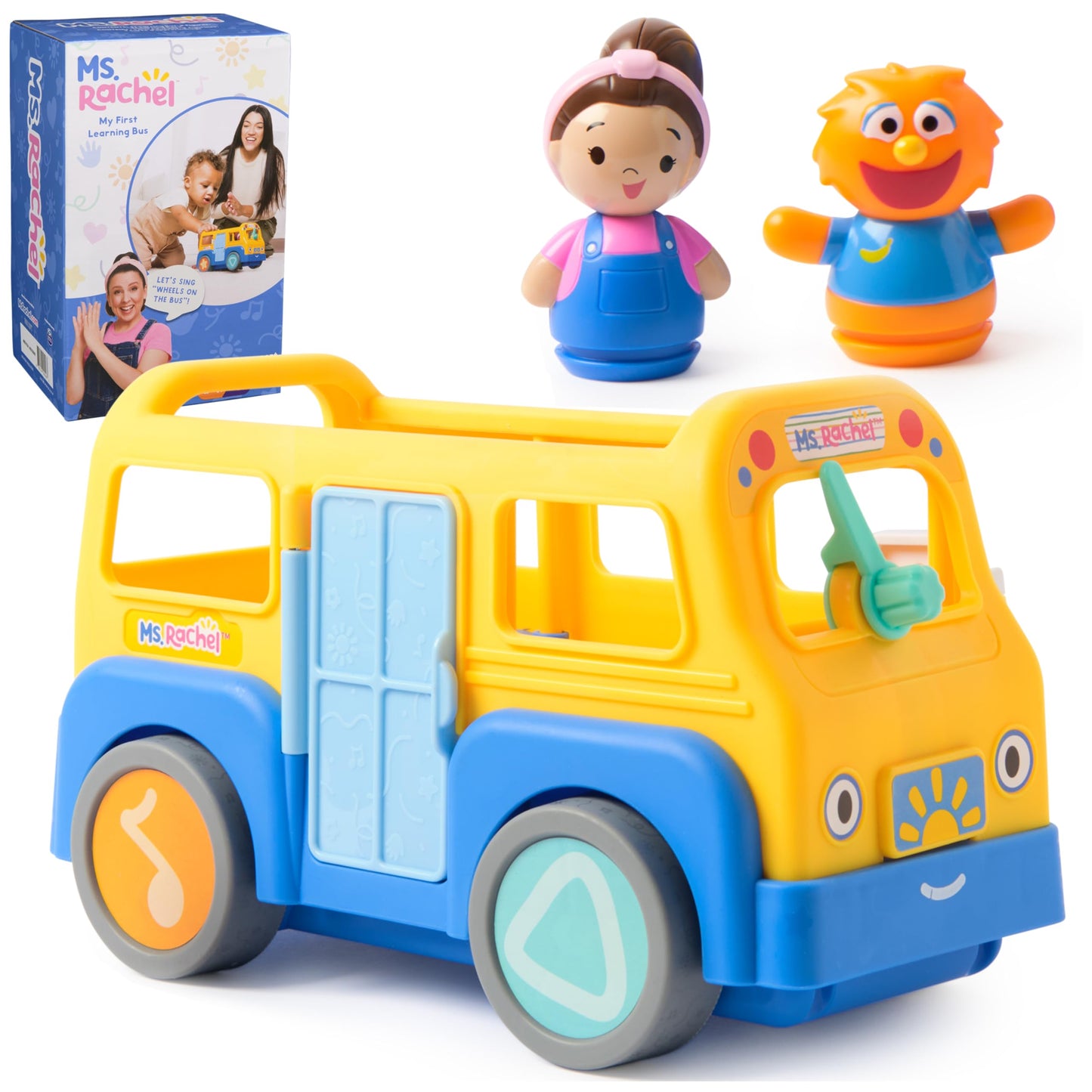 Ms. Rachel Official My First Learning Electronic School Bus with 2 Figures, Music & Sounds, Educational Toys & Toddler Toys for Girls & Boys Ages 1-3+