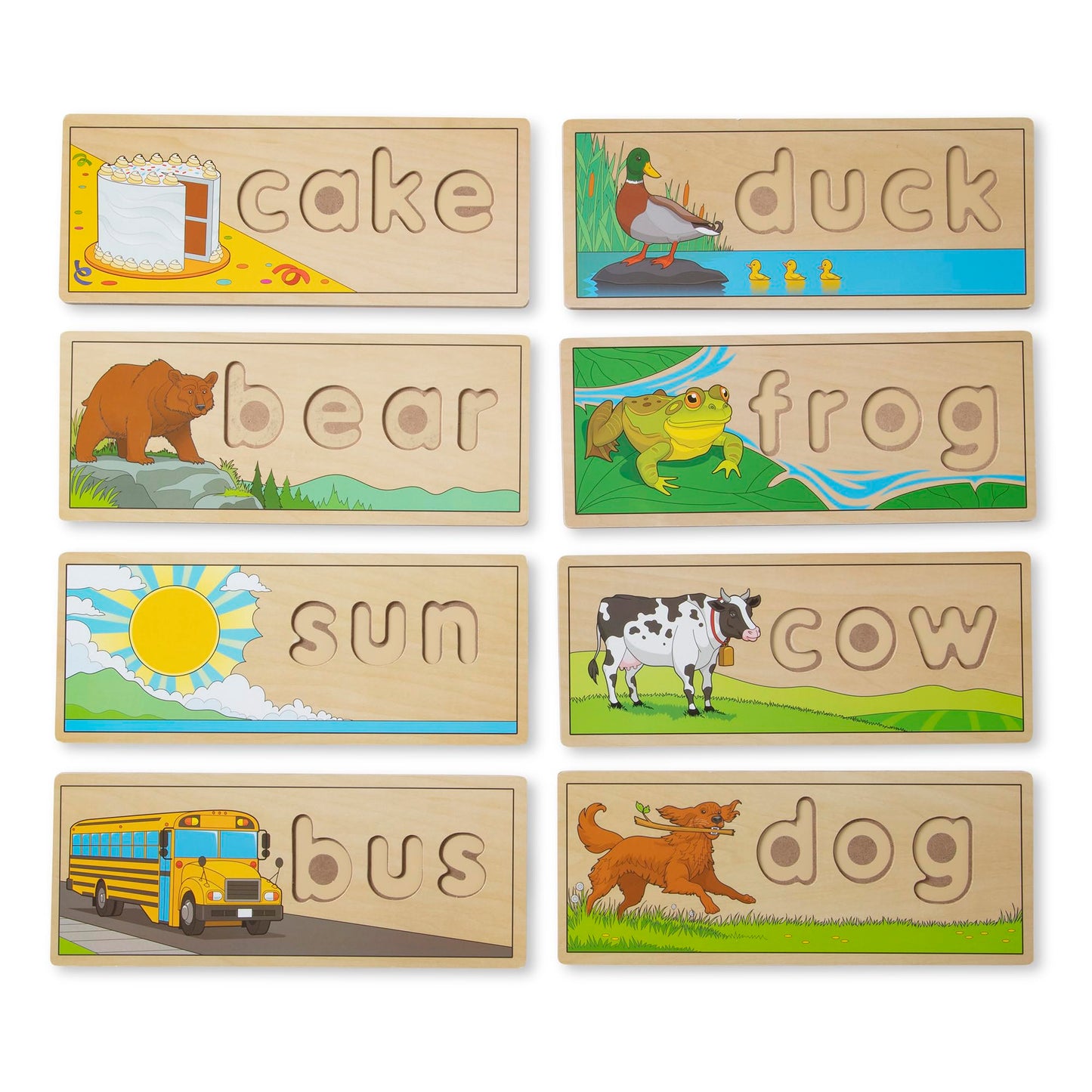 Melissa & Doug See & Spell – Wooden Educational Toy with 8 Double-Sided Boards & 64 Letters, Preschool Learning Activity for Kids Ages 4+