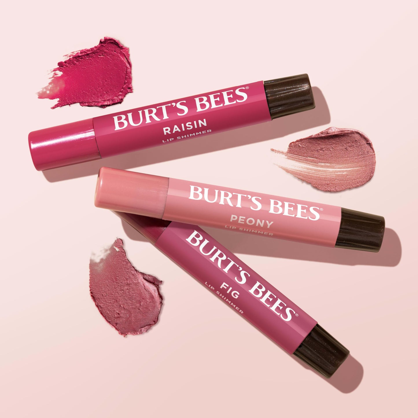 Burt's Bees Lip Shimmer Nude Collection - Tinted Moisturizing Lip Balm, Natural Hydration & Glow, Buildable Color, 3 Pack x 0.09 Oz