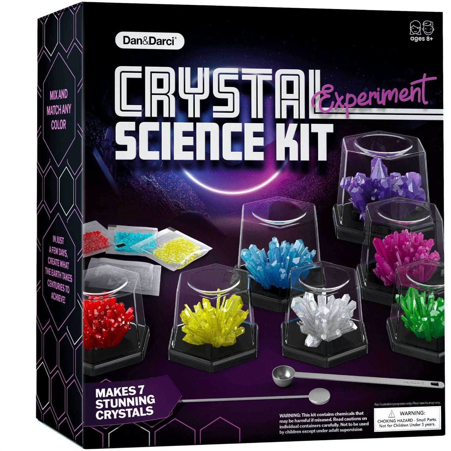 Dan&Darci Crystal Growing Kit for Kids Ages 8-14 – Science Experiment Toys & Cool Arts & Crafts Projects for Boys & Girls