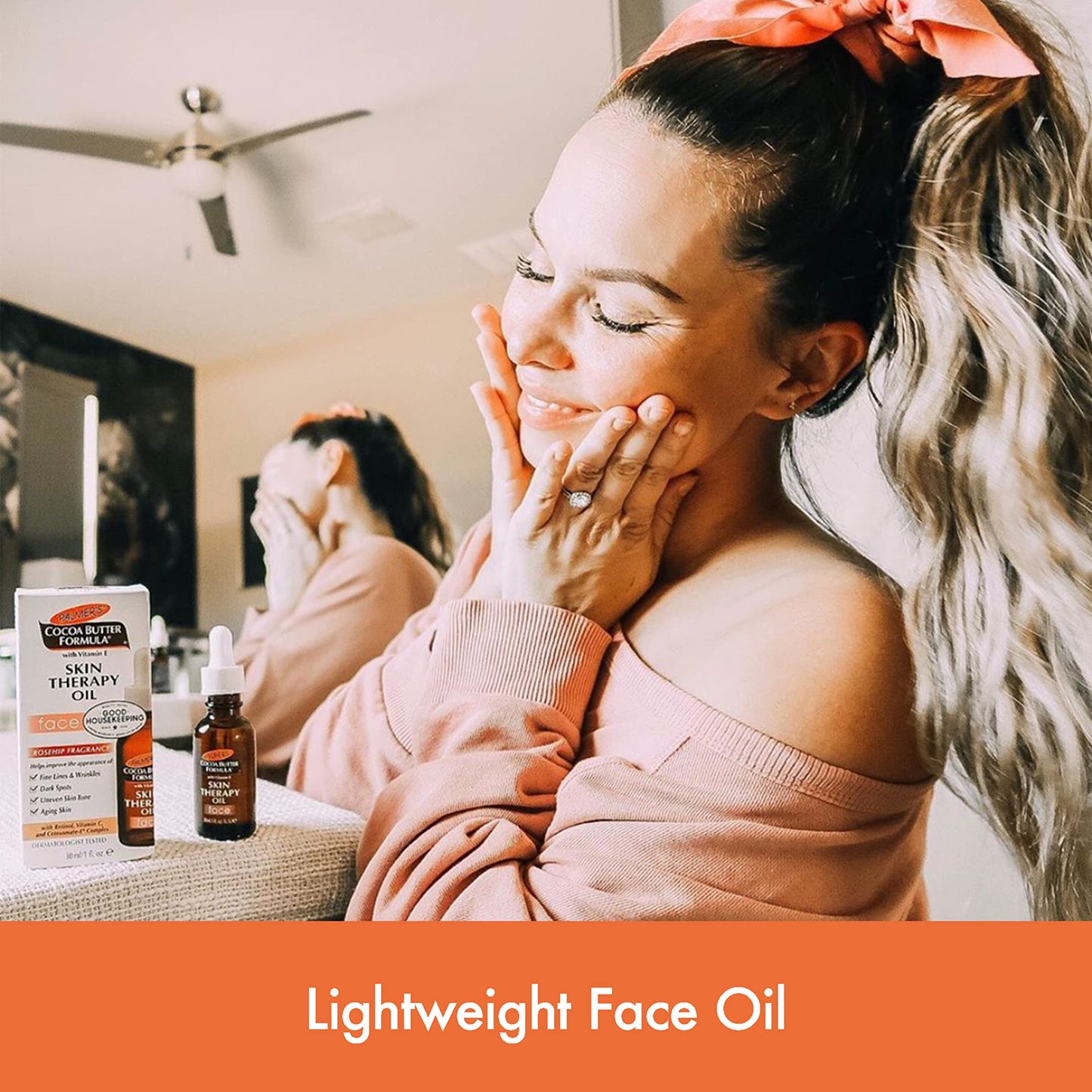 Palmer's Cocoa Butter Formula Moisturizing Skin Therapy Oil for Face with Vitamin E, C & 10 Pure Facial Oils Blend, Rosehip Oil Fragrance, 1 Ounce