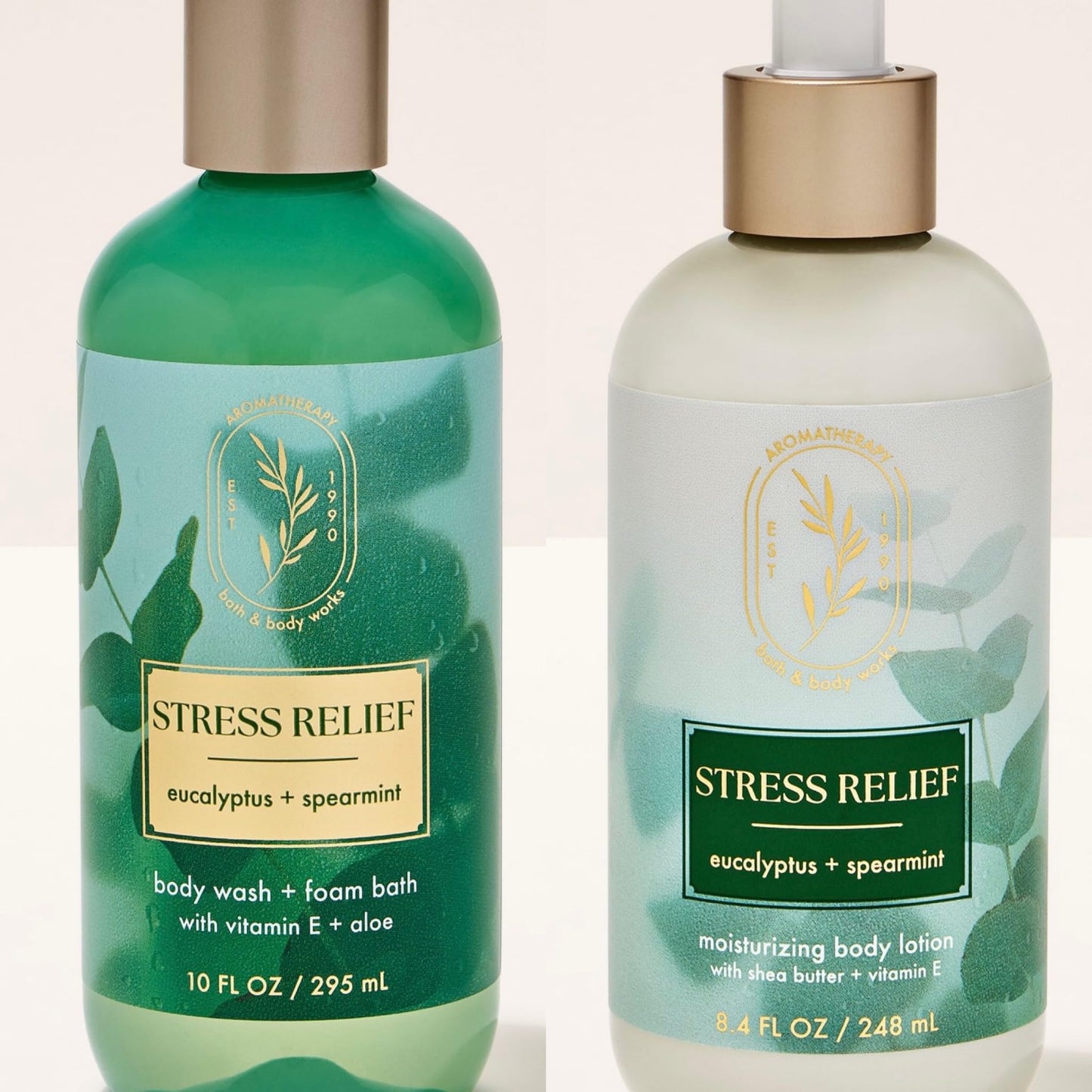 Bath and Body Works Eucalyptus Spearmint Stress Relief Lotion and Wash 2 Piece Set