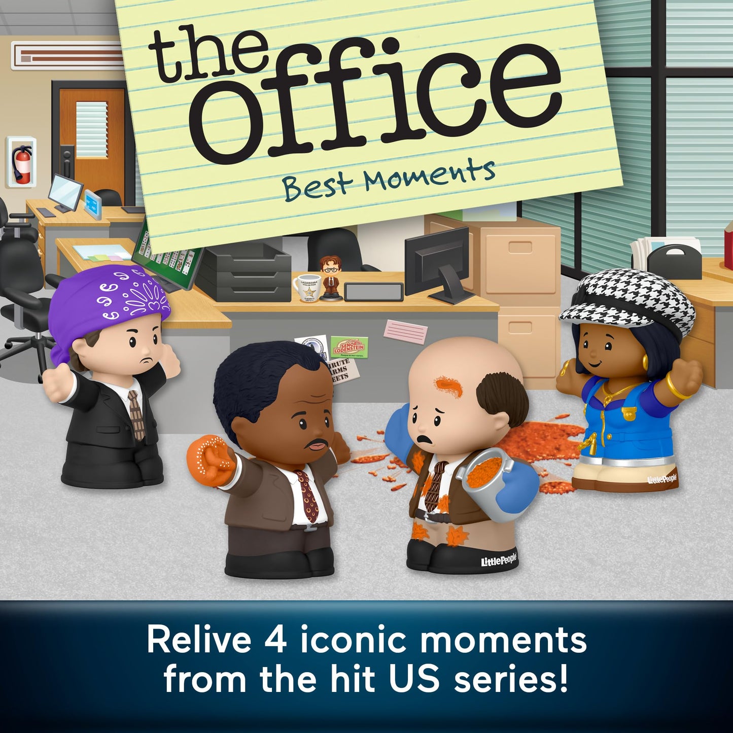 Little People Collector The Office Best Moments from US TV Show Special Edition Set for Adults & Fans in Display Box, 4 Figures