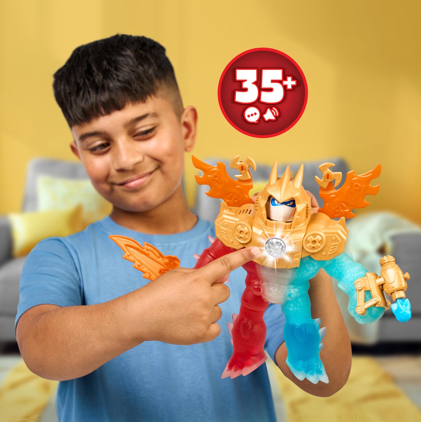 Heroes of Goo Jit Zu Goo-Tron Supreme – Ultimate Hero with Blazagon, Pantaro & Thrash, 3 Goo Fillings, Lights, Phrases & Triple Attack