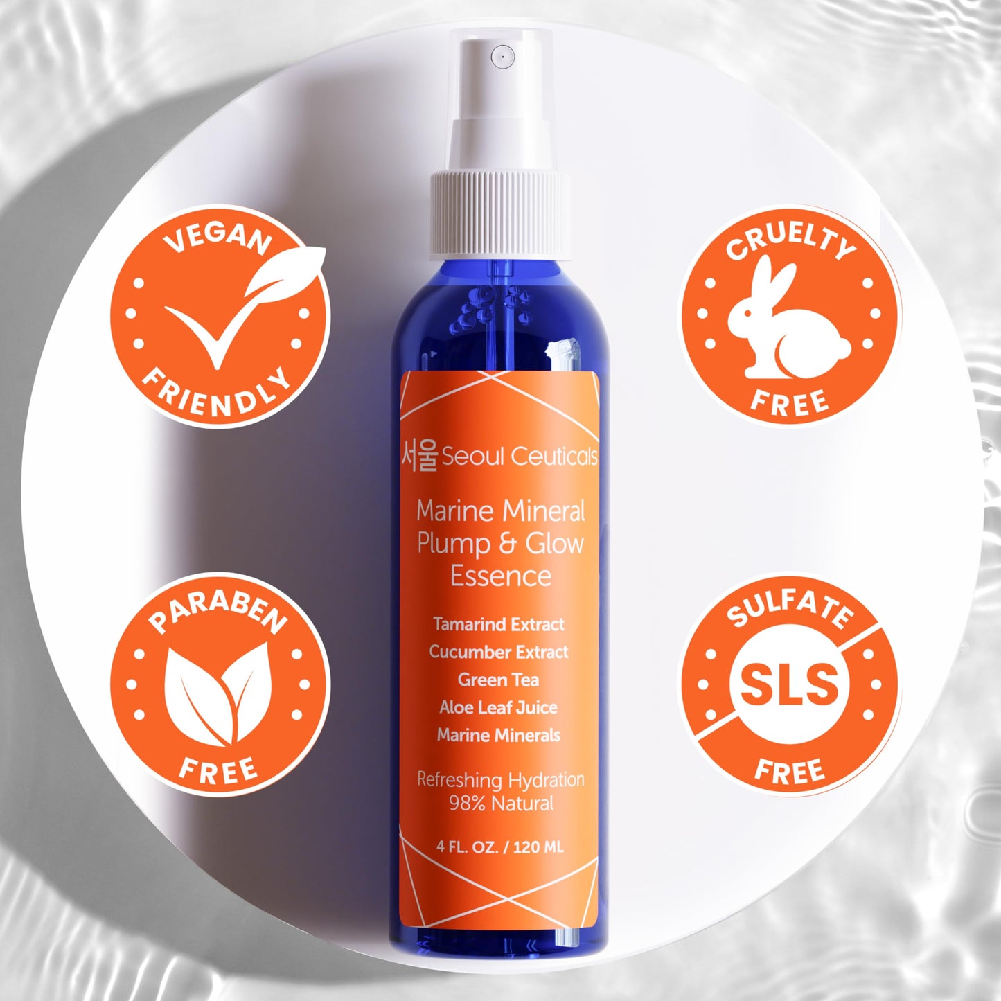 SeoulCeuticals Korean Skin Care Essence Toner Spray - Cucumber, Marine Minerals & Organic Aloe for Hydrated, Youthful Glow