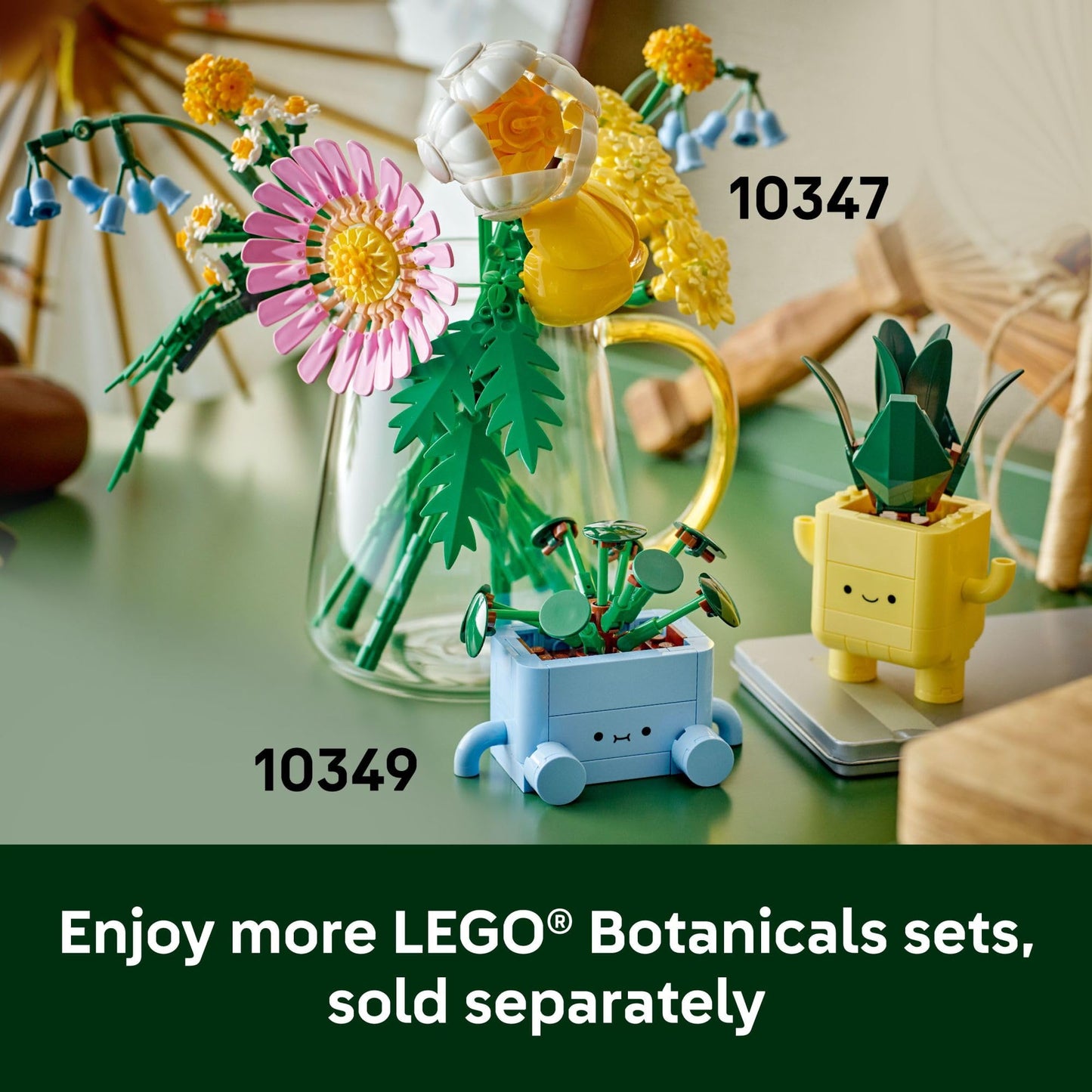 LEGO Icons Botanical Collection Happy Plants Set 10349, Creative Desk or Room Decor for Adults & Kids, Great Christmas Gift or Stocking Stuffer