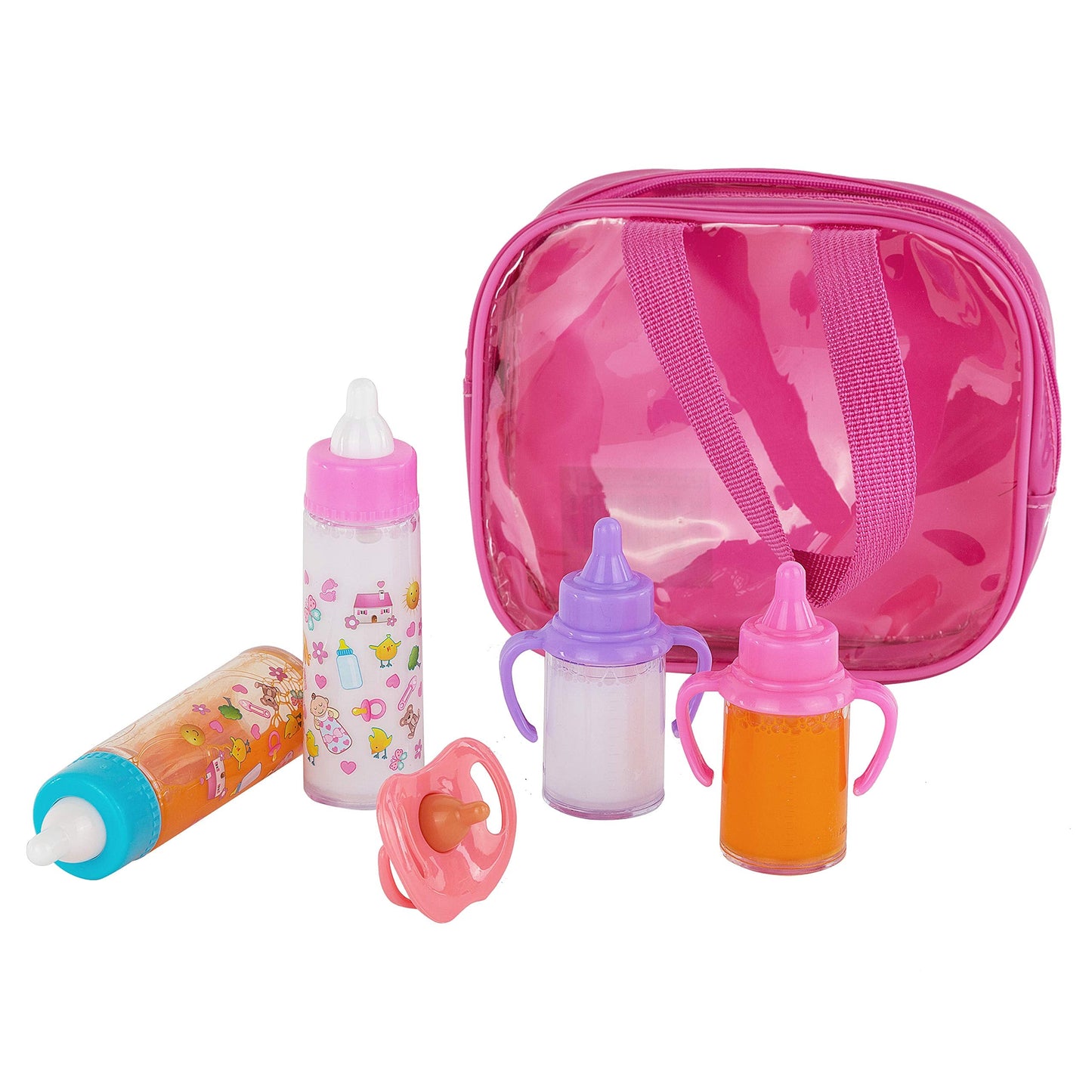 fash n kolor Baby Doll Accessories - 6 Accessories in One Diaper Bag - Magic Bottle - Toys - Doll Care Kit - Gifts