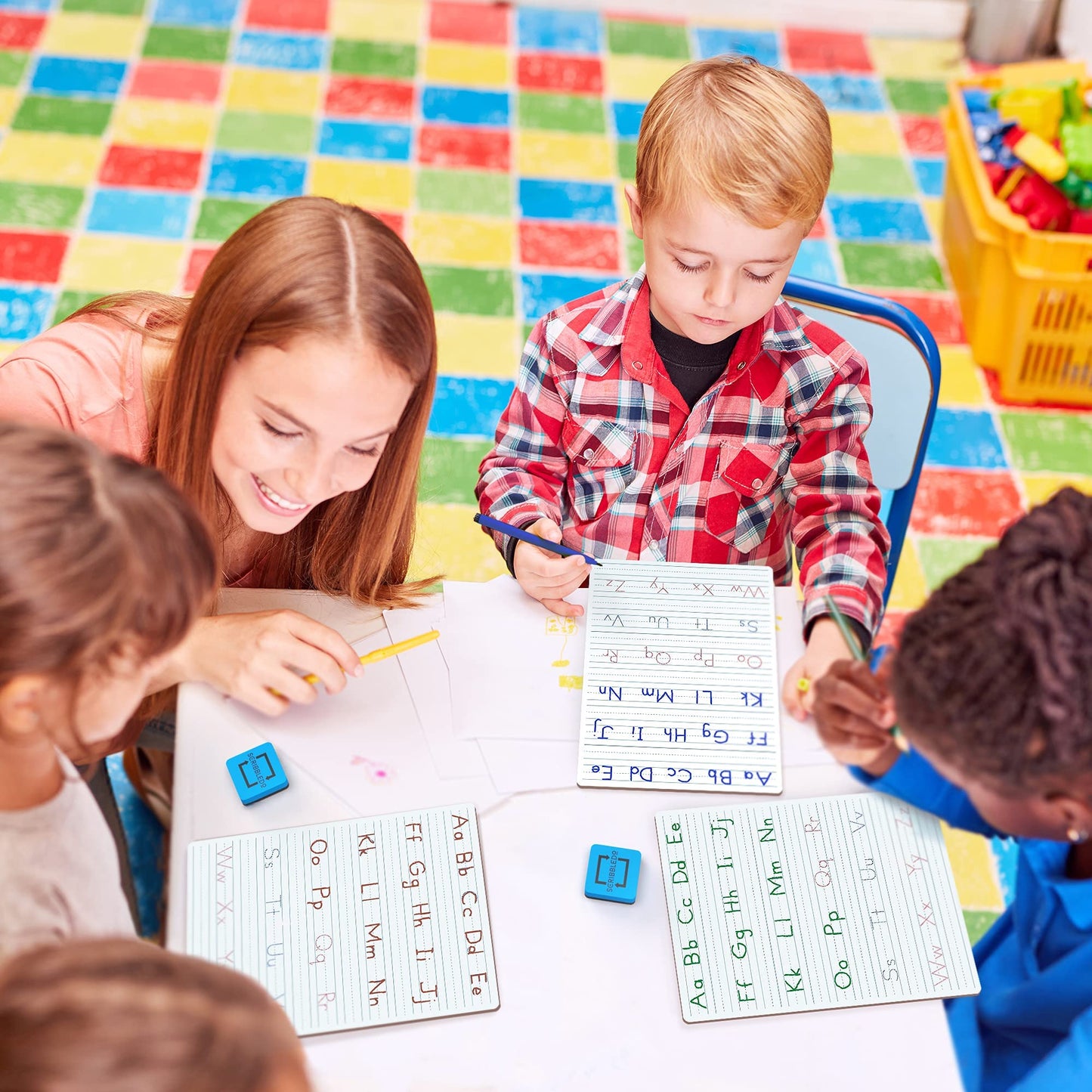 Scribbledo Dry Erase Alphabet Tracing Board 9x12" ā Write & Wipe Letter Practice for Kids Ages 3-5, Handwriting & Writing Skills