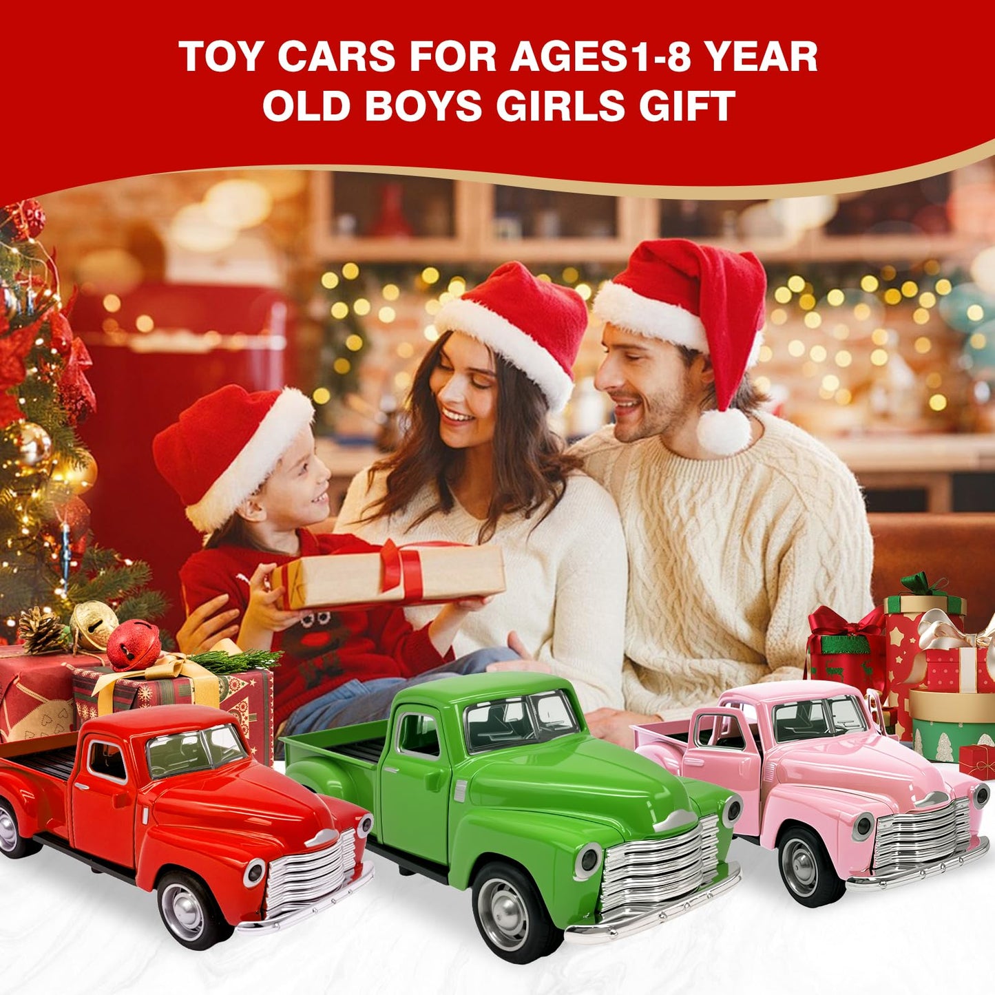 AGSIXZLAN Little Blue Truck Toy for Toddlers 2-8, 1:32 Alloy Driveable Car with Opening Doors – Birthday, Easter & Christmas Gift