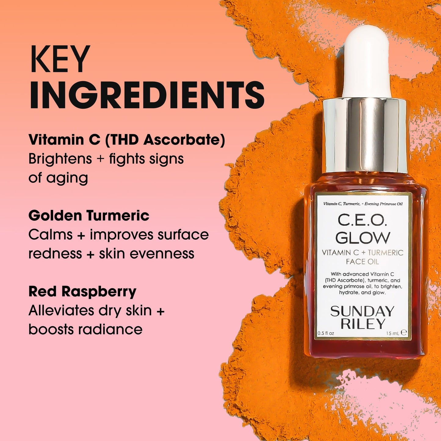 Sunday Riley C.E.O. Glow Vitamin C & Turmeric Face Oil, 0.5 Fl Oz
