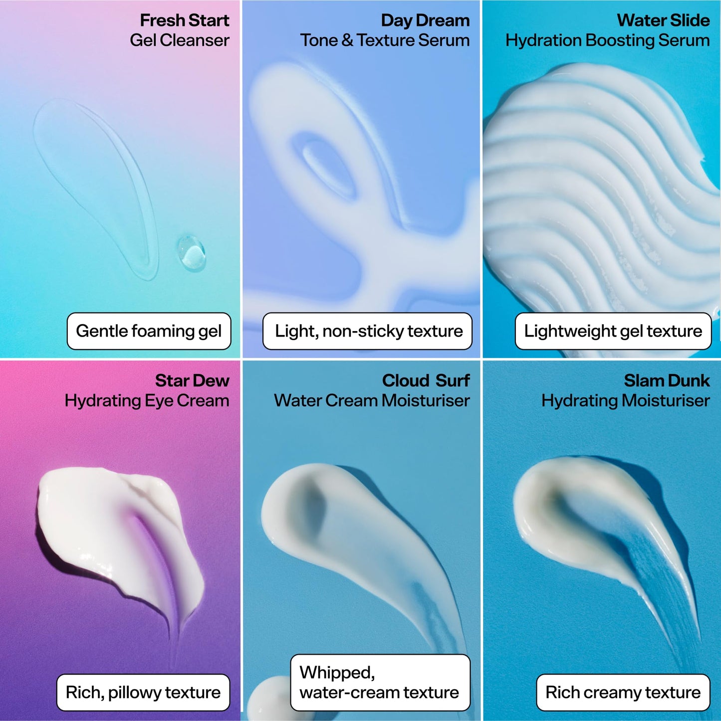 Bubble Skincare The Wish List Mini Gift Set – Travel Size Gel Cleanser, Vitamin C & Hyaluronic Serum, Eye Cream & Moisturizers (6pc)