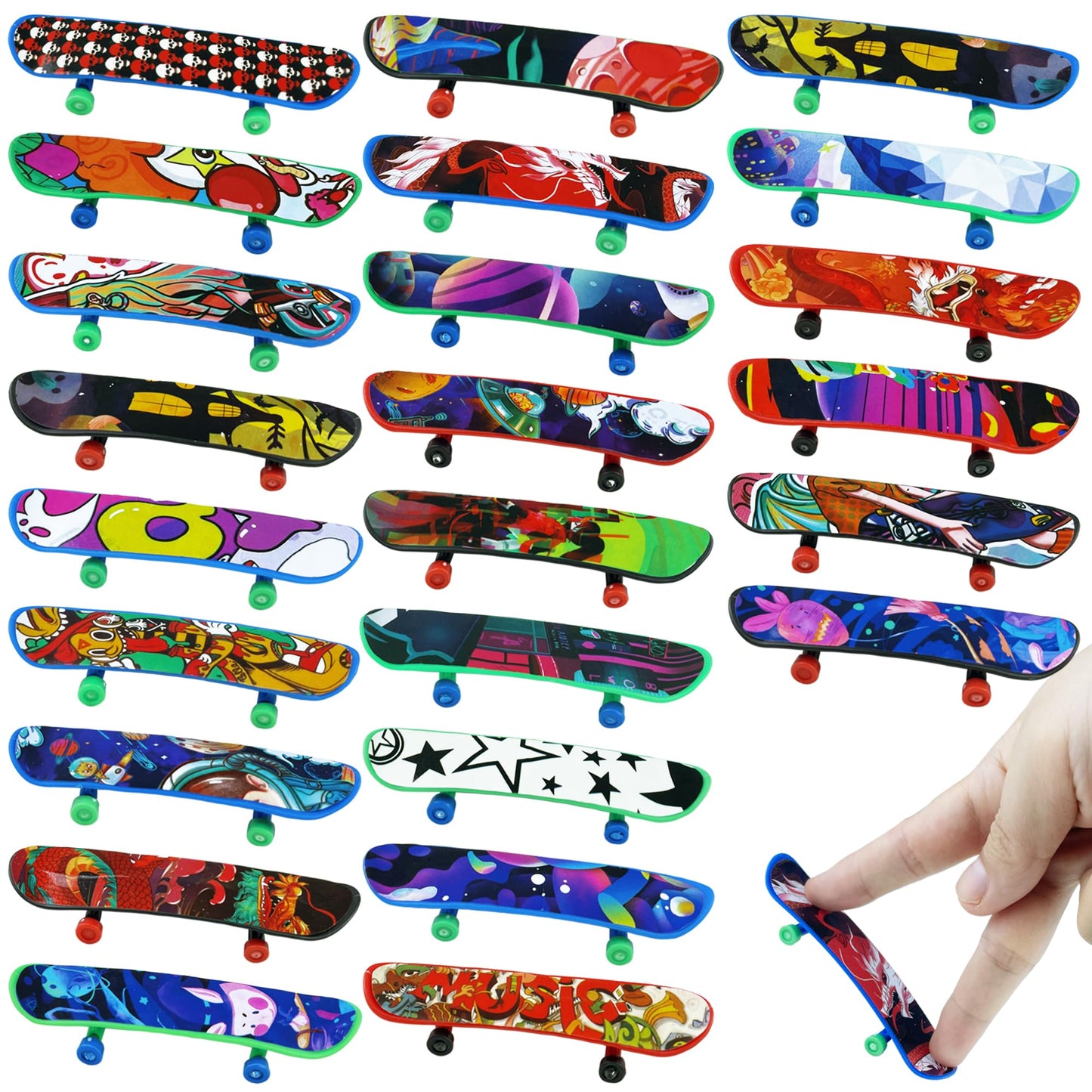 XIPEGPA 100 PCS Mini Finger Skateboards Finger Skateboard Toys for Birthday Party Favors Gift Props Decoration (100)