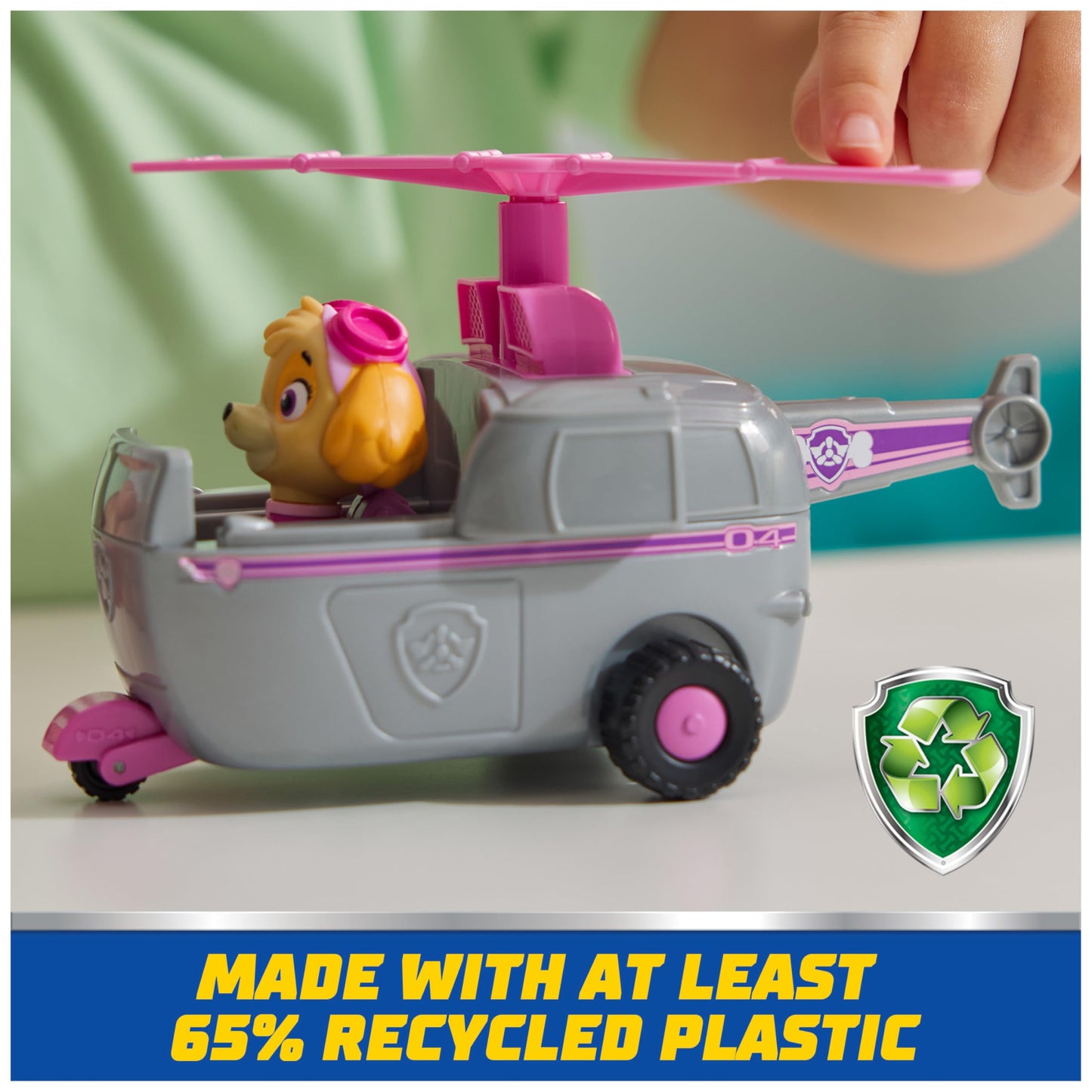 Paw Patrol, Skye’s Helicopter, Toy Vehicle with Collectible Action Figure, Sustainably Minded Kids Toys for Boys & Girls Ages 3 and Up