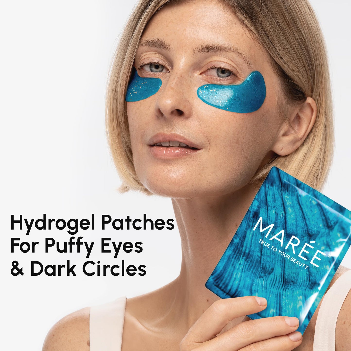 MAREE Under Eye Gels & Patches for Dark Circles, Puffiness & Wrinkles with Collagen & Hyaluronic Acid – Anti-Aging Skincare Treatment