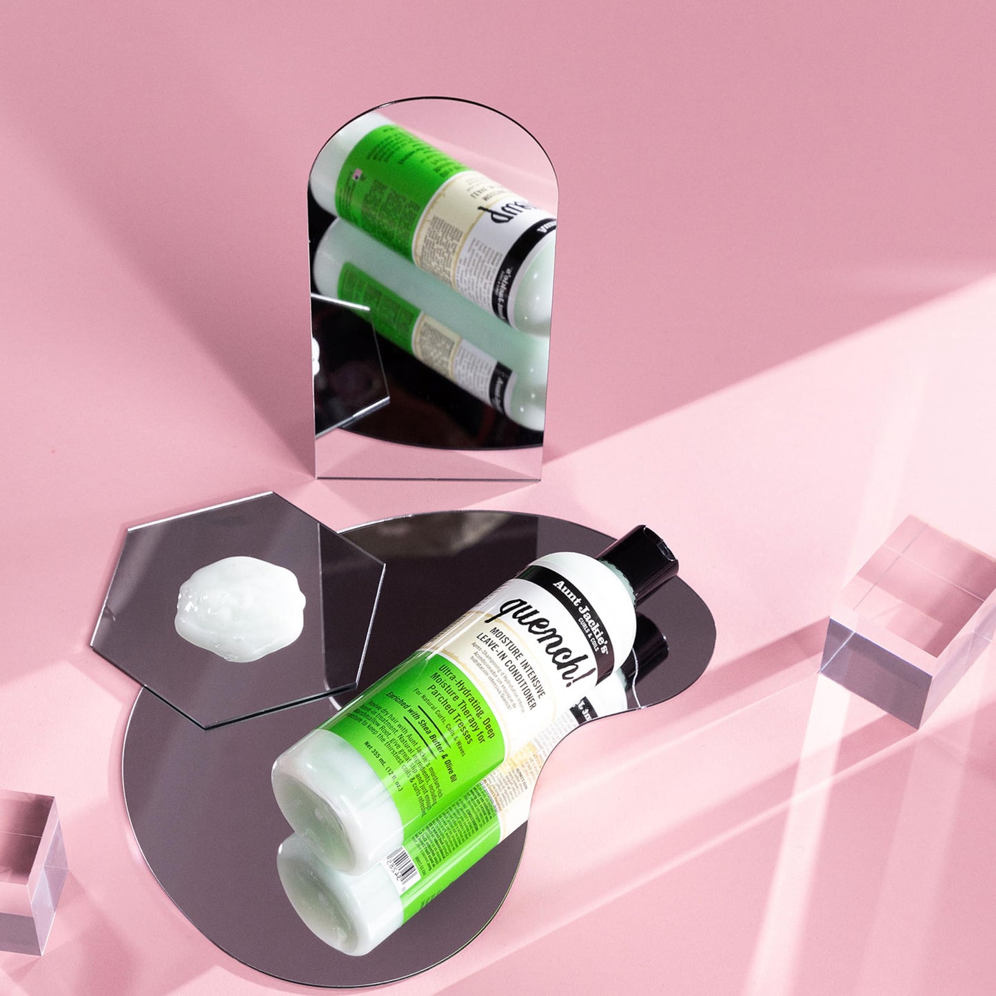 Aunt Jackie's Curls and Coils Quench Moisture Intensive Leave-In Hair Conditioner for Natural Curls, Coils and Waves, Enriched with Shea Butter, 12 oz