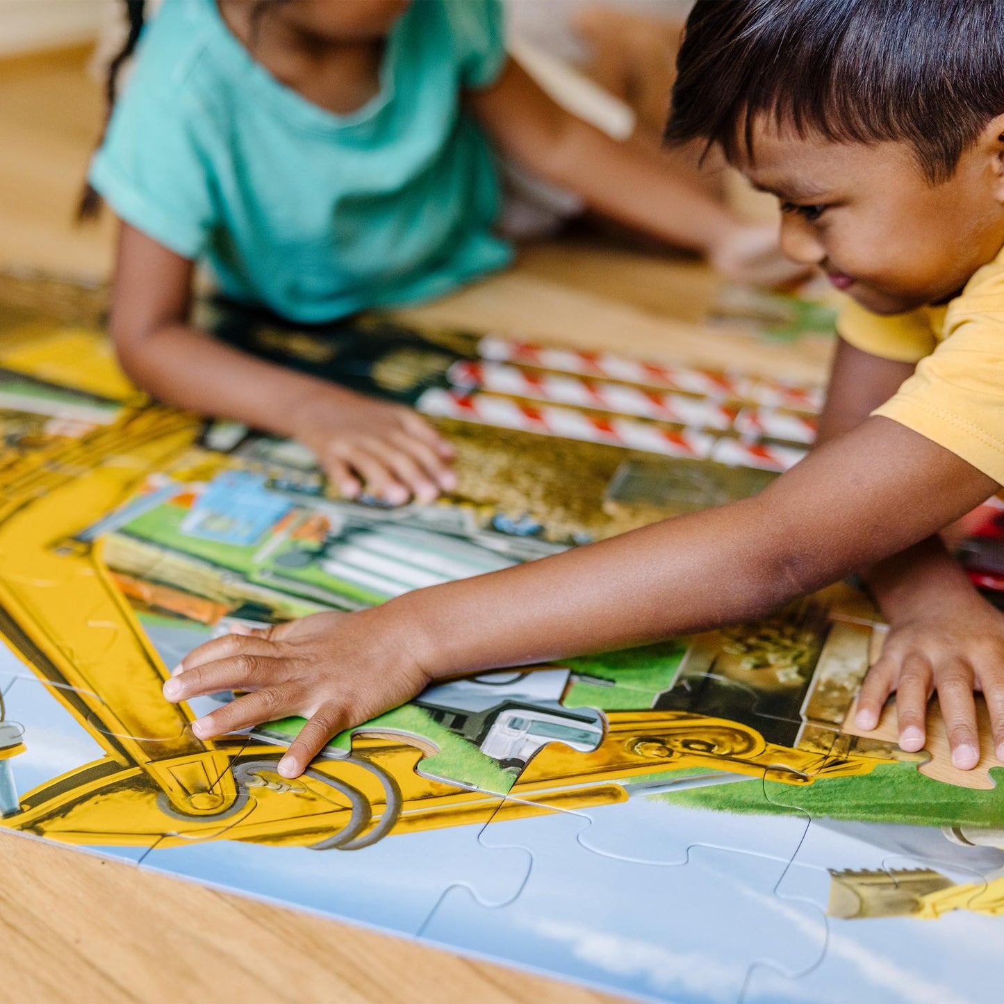 Melissa & Doug Building Site Floor Puzzle – 48-Piece Jumbo Jigsaw, Educational Screen-Free Activity for Toddlers & Kids 3+, 2x3 ft, FSC Certifie