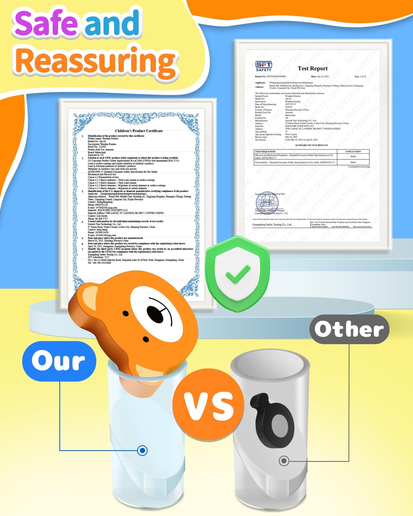 Bekayshad Wooden Animal Puzzles for Toddlers – Montessori Learning Toy, Educational Jigsaw, Gifts for Boys & Girls Ages 1-3