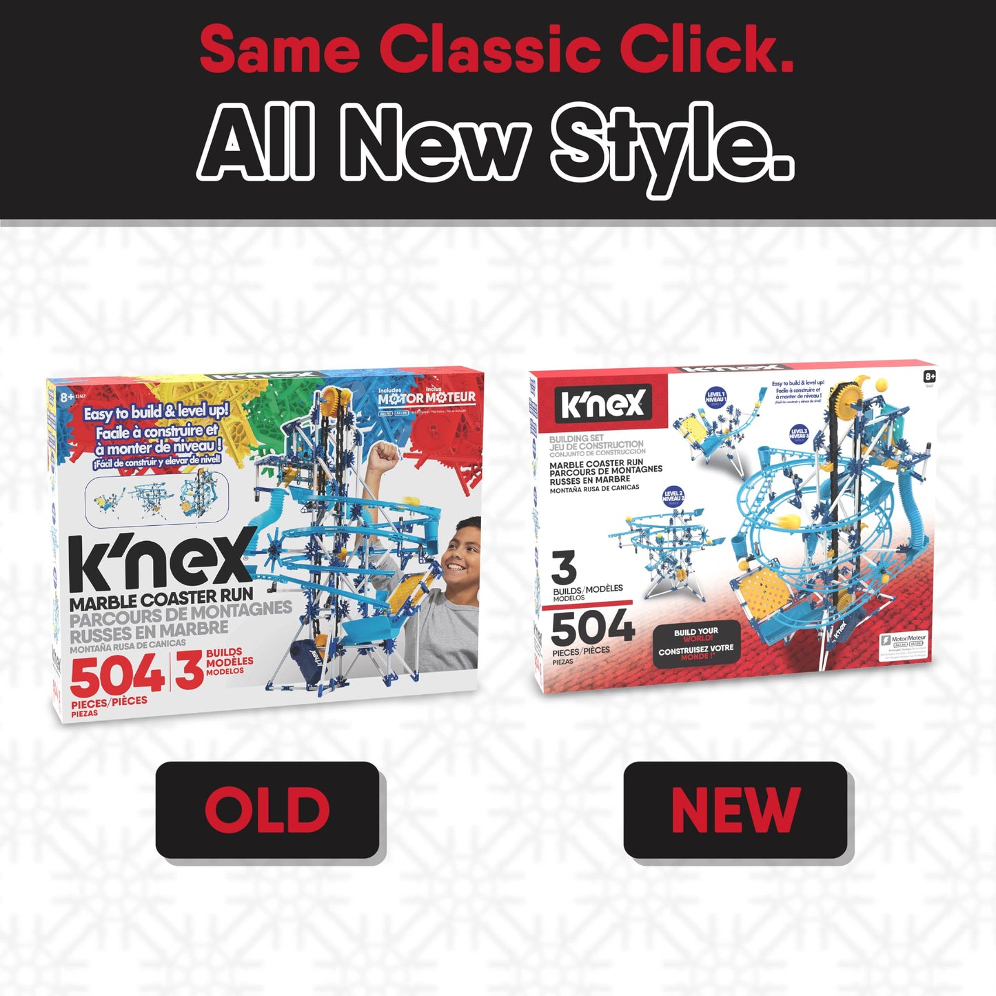 K'NEX - Marble Coaster Run with Motor‚ 504 Pieces, STEM Building, Kid Construction Set‚ Ages 8+