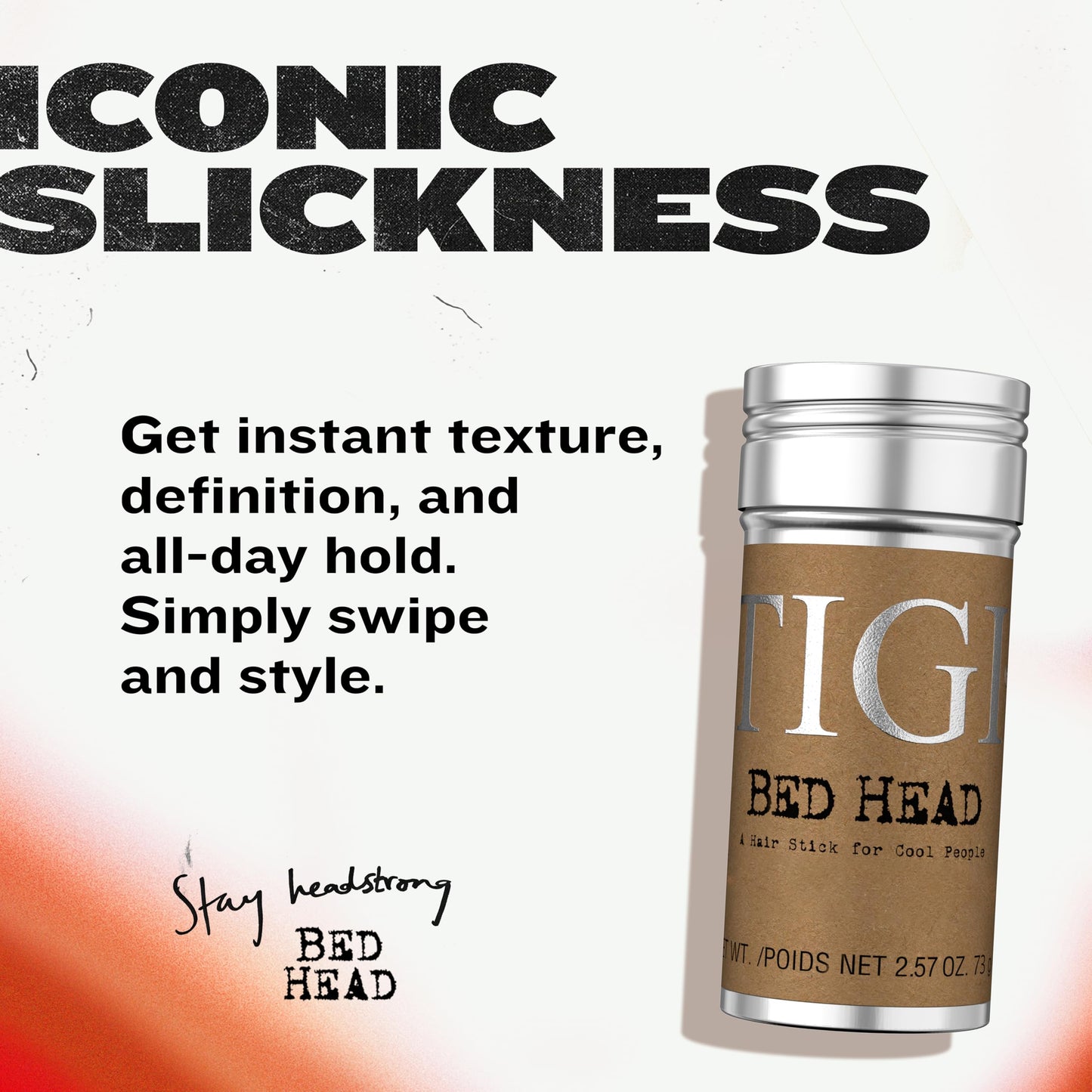 TIGI Bed Head Hair Wax Stick – Strong Hold with Triple Wax Formulation for Slick Back Hair Styling and Smoothing Flyaways, 2.57 oz