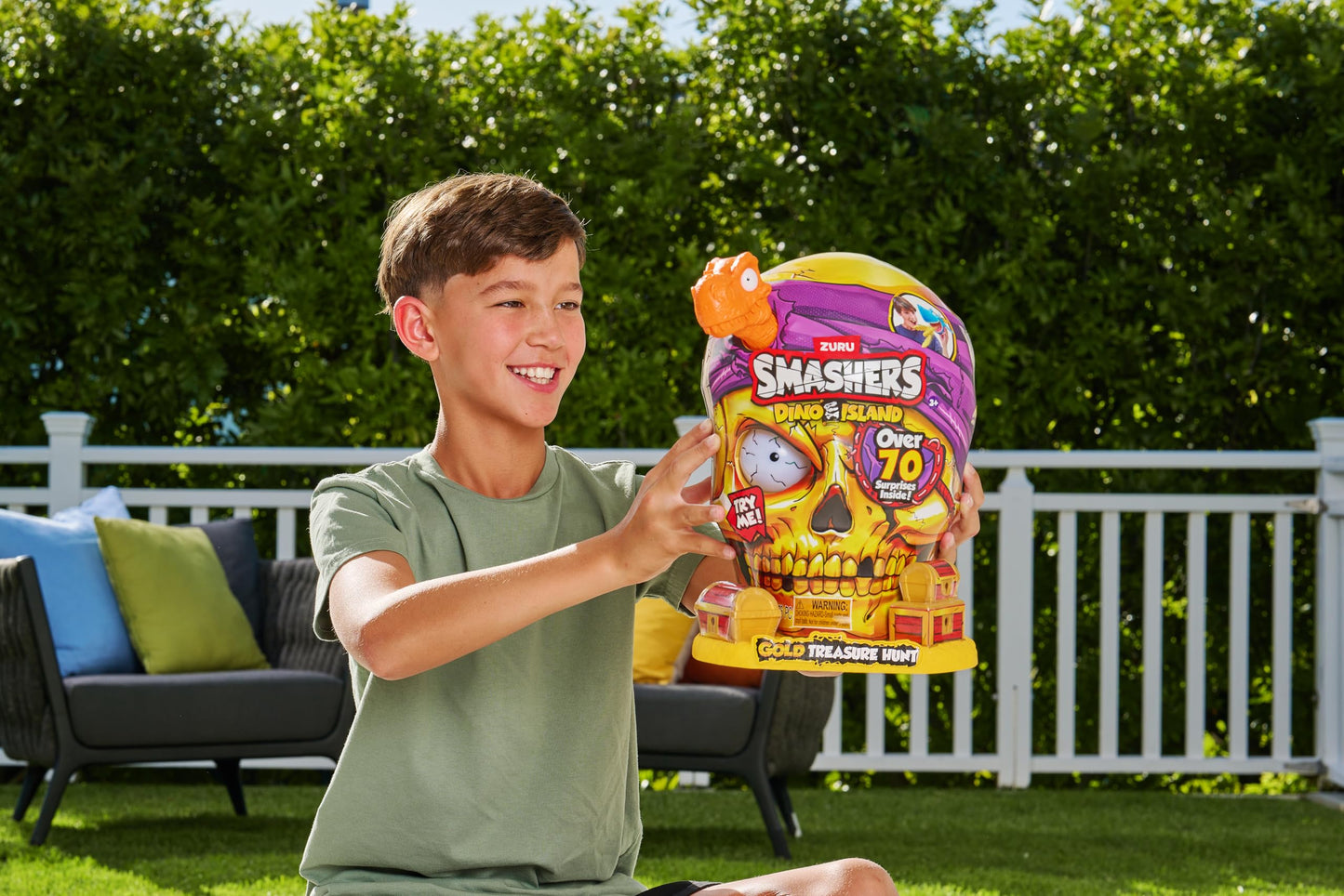 Smashers Dino Island Gold Treasure Hunt (Orange) by ZURU - Interactive Collectable Treasure Hunt Themed Toy