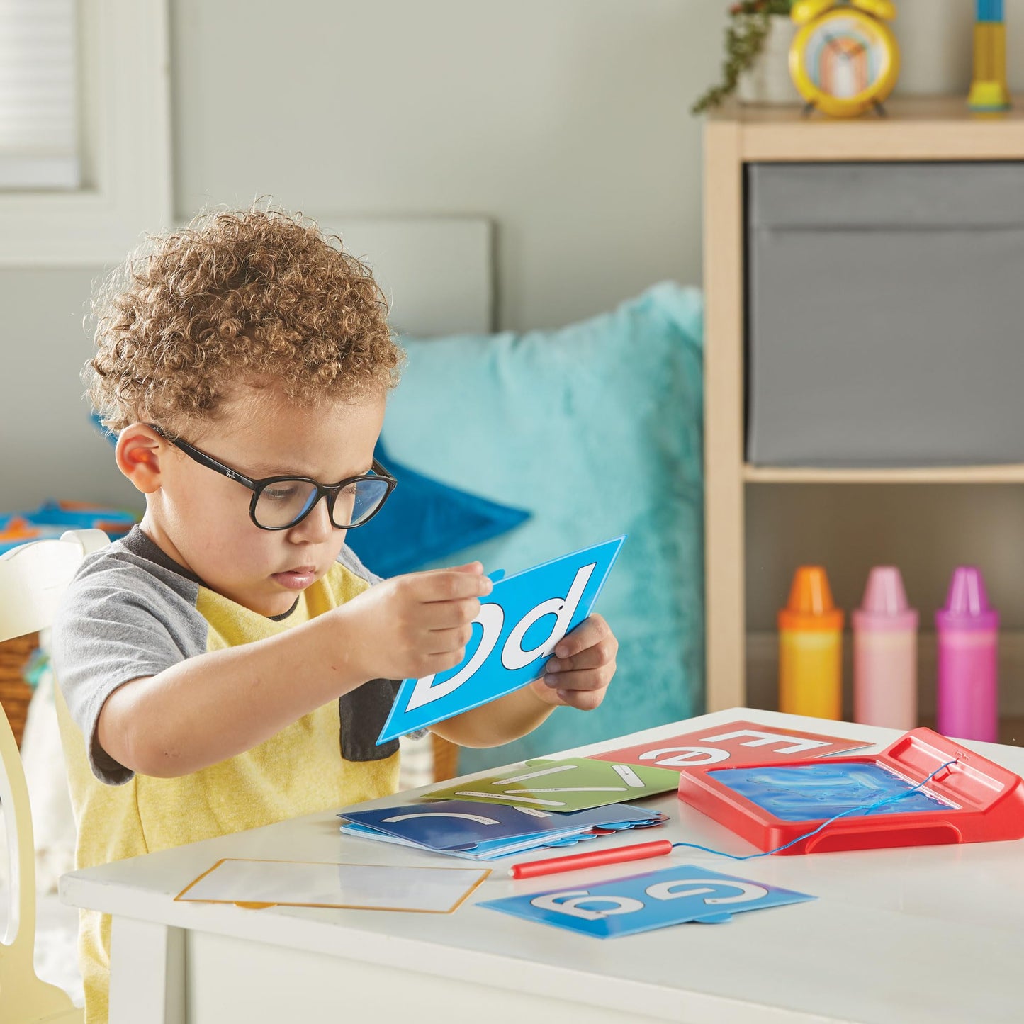 hand2mind Letter Tracing Sensory Pad – Reusable Handwriting & Toddler Writing Practice, Montessori Alphabet Toy for Preschool Learning & Gifts