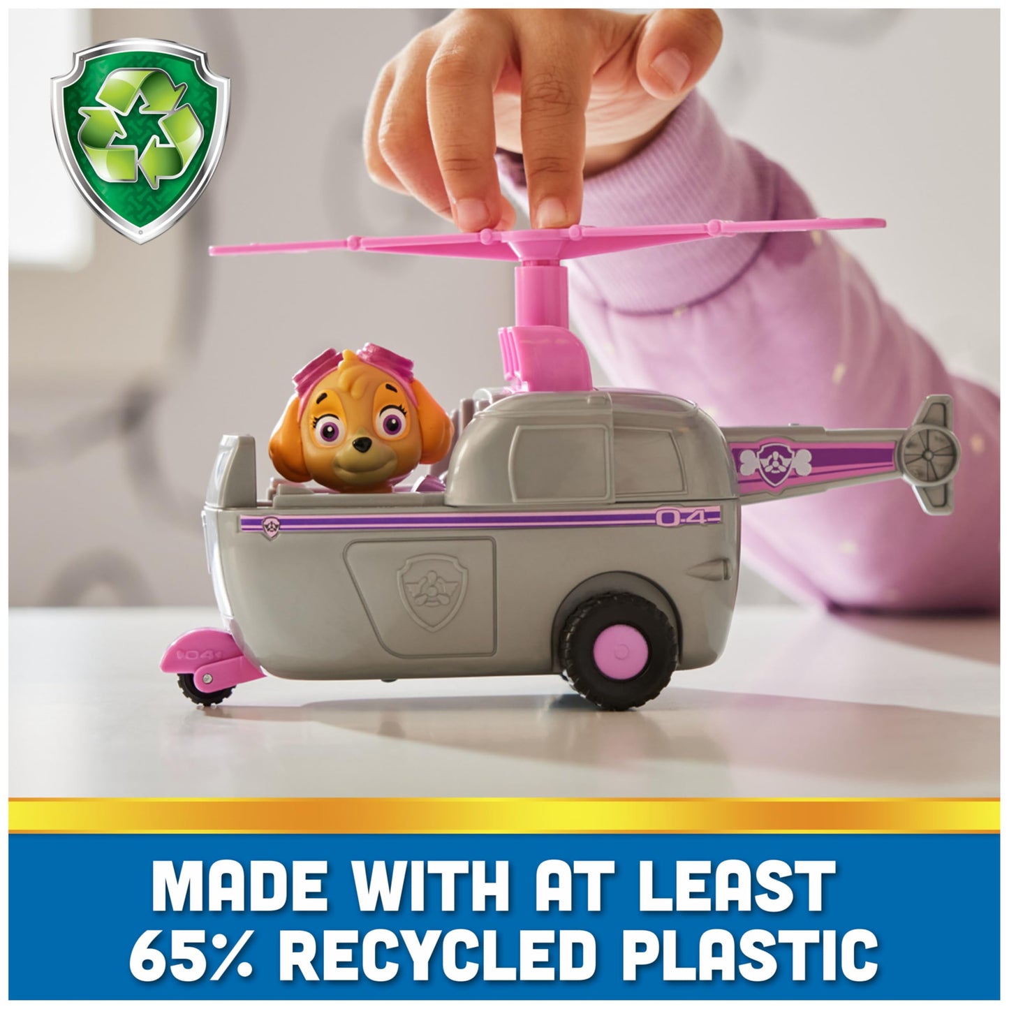 Paw Patrol, Skye’s Helicopter, Toy Vehicle with Collectible Action Figure, Sustainably Minded Kids Toys for Boys & Girls Ages 3 and Up