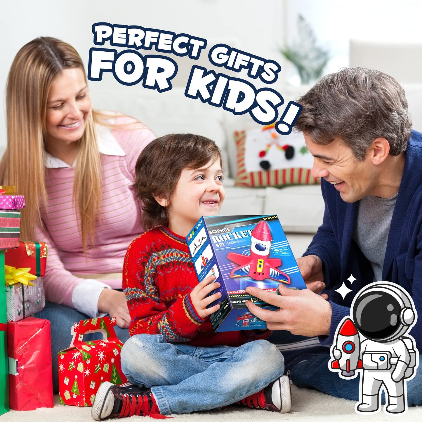 Electric Rocket Launcher Toy Kit for Kids – Outdoor Science & Backyard Fun, Ages 6-12, Cool Birthday & Easter Gift for Boys & Girls