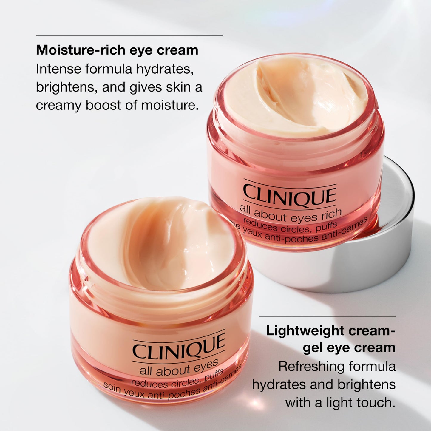 Clinique All About Eyes Lightweight Eye Cream With Vitamin C | Hydrating, Brightening, Depuffing + Dark Circle Reducing, 1 Ounce