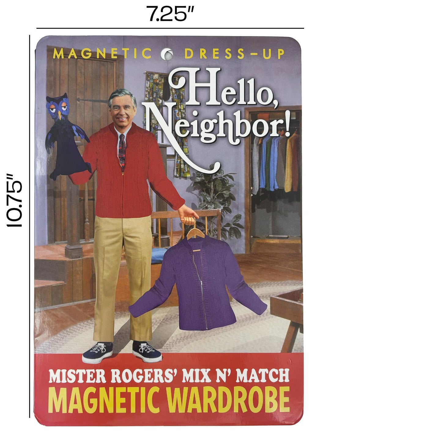 The Unemployed Philosophers Guild Mister Rogers Mix and Match Magnetic Wardrobe - Dress Up Doll Play Set for Your Fridge, (30+ Pieces)
