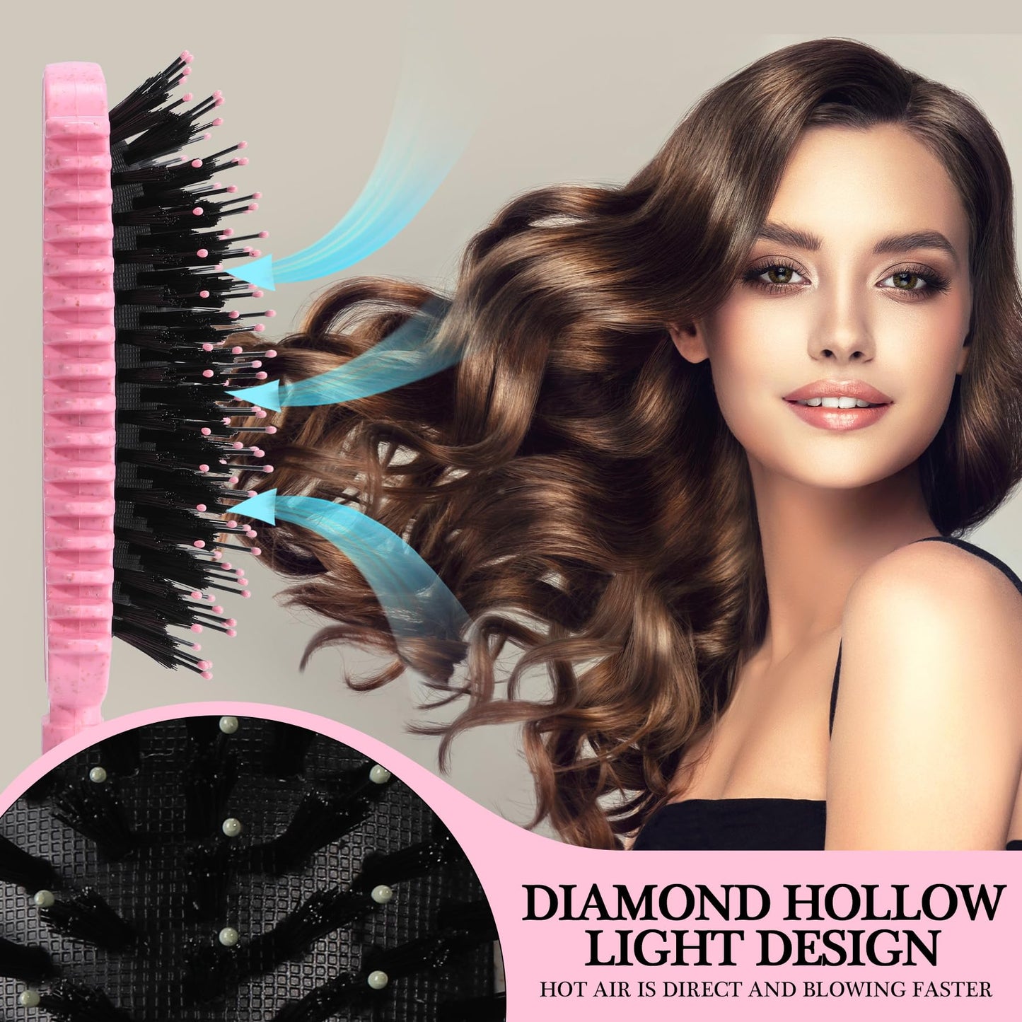 Auhrjomra Curl Defining Brush Pink – Volumizing Curly Hair Brush for Detangling, Shaping & Styling Curls, Waves & Coils, Reduces Frizz