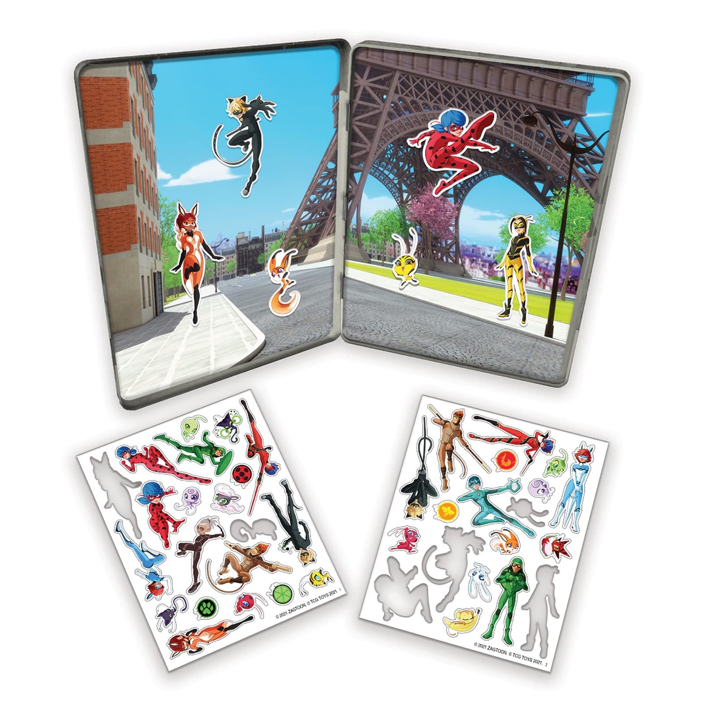 Miraculous Ladybug Magnetic Dress-Up Tin – Mix & Match Magnets Play Set with Storage, Fun Birthday Gift for Kids & Toddlers