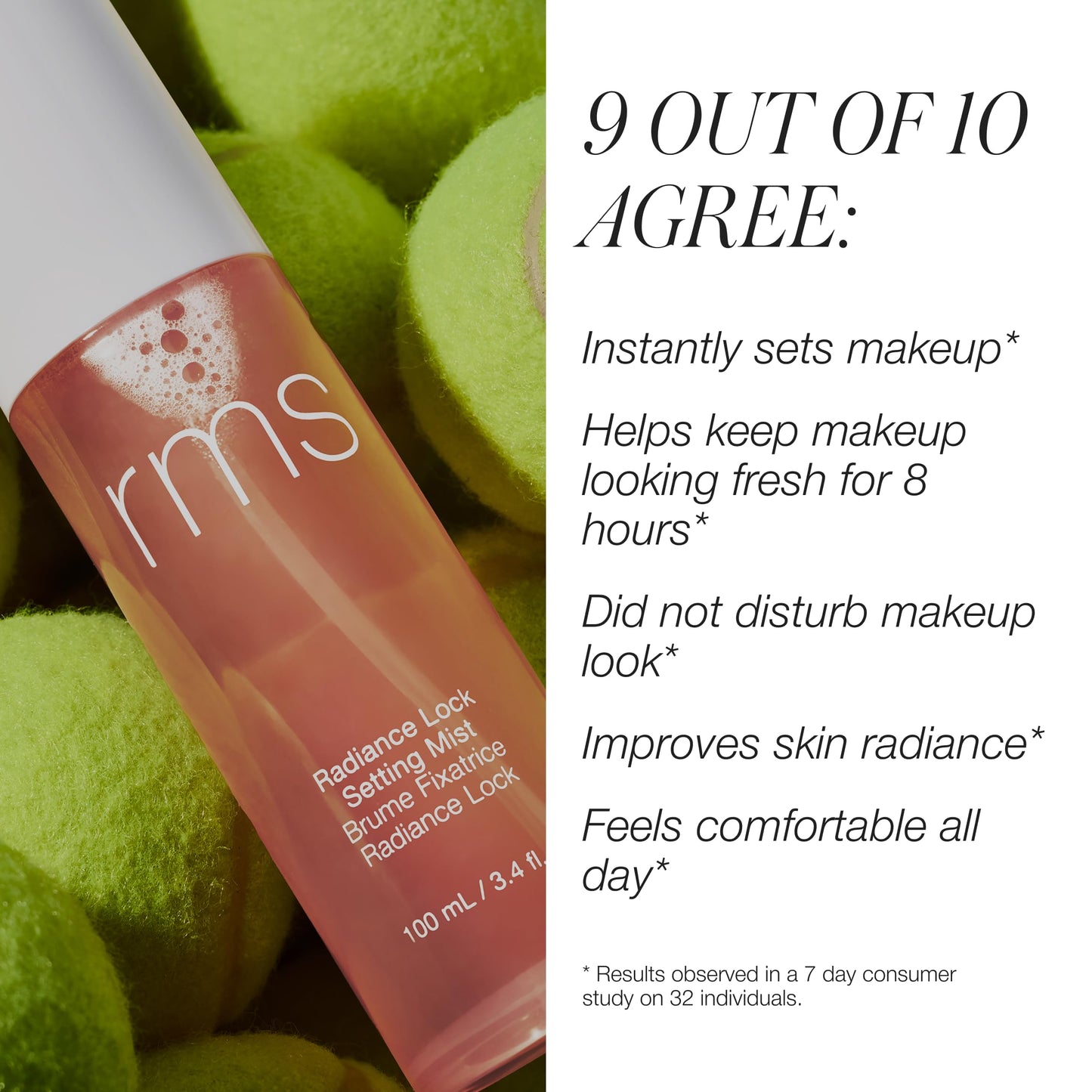 RMS Beauty Radiance Lock Setting Mist – Hydrating, Dewy Makeup Fixer with Soothing Botanicals, Long-Lasting, Refreshing Face Mist, 2 fl oz