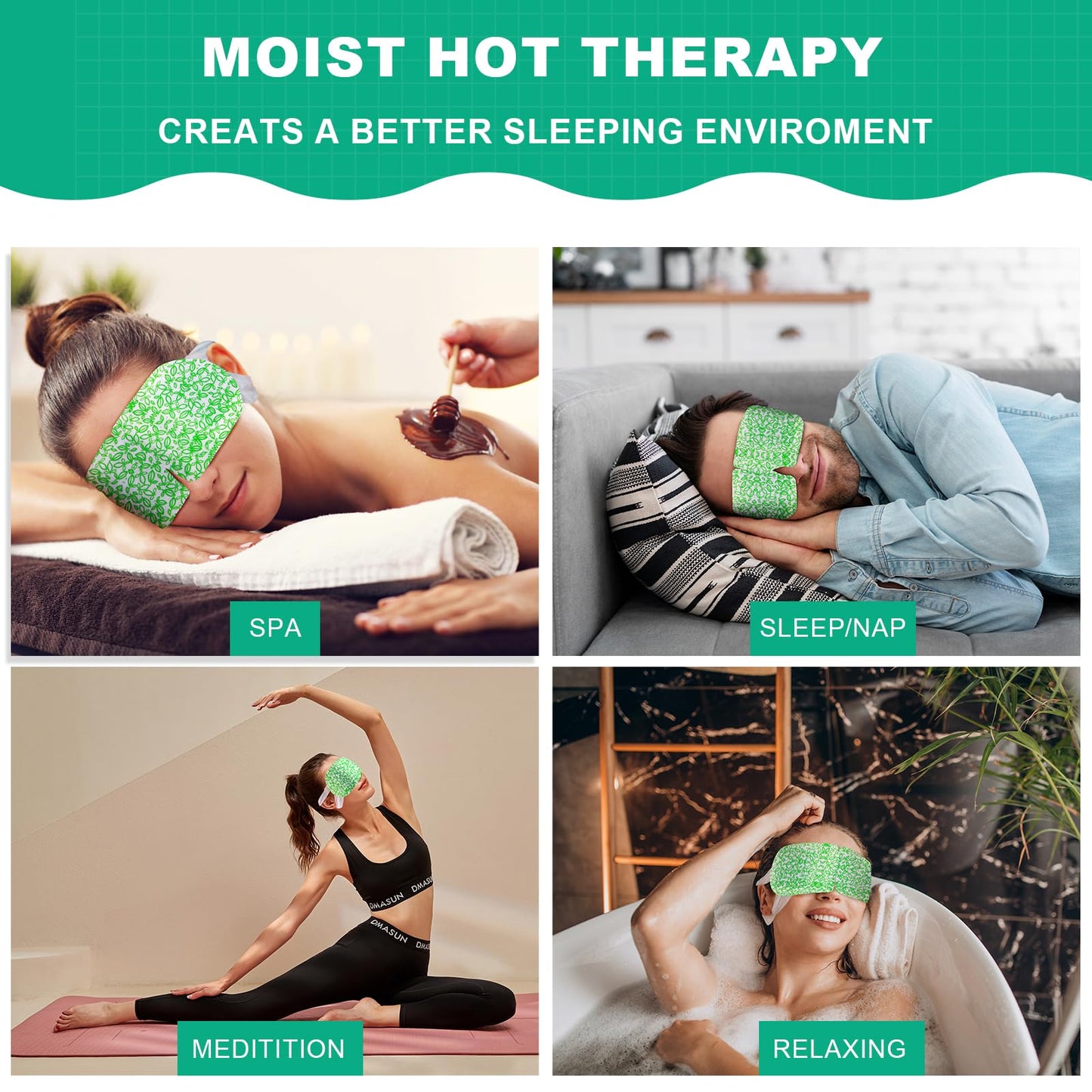 16-Pack Steam Eye Masks – Disposable Warm Eye Compress for Dry Eyes, Sleep & SPA, Moist Heat for Relaxation, Soothing Eye Fatigue