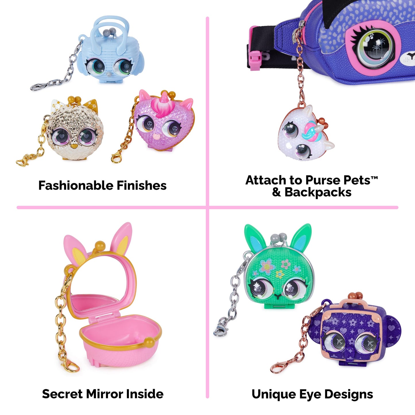 Purse Pets Luxey Charms, 2-Pack Collectible Kids Purse Accessories & Shoulder Bag Charms (Styles May Vary), Blind Box Coin Purse, Girls & Tween Gifts