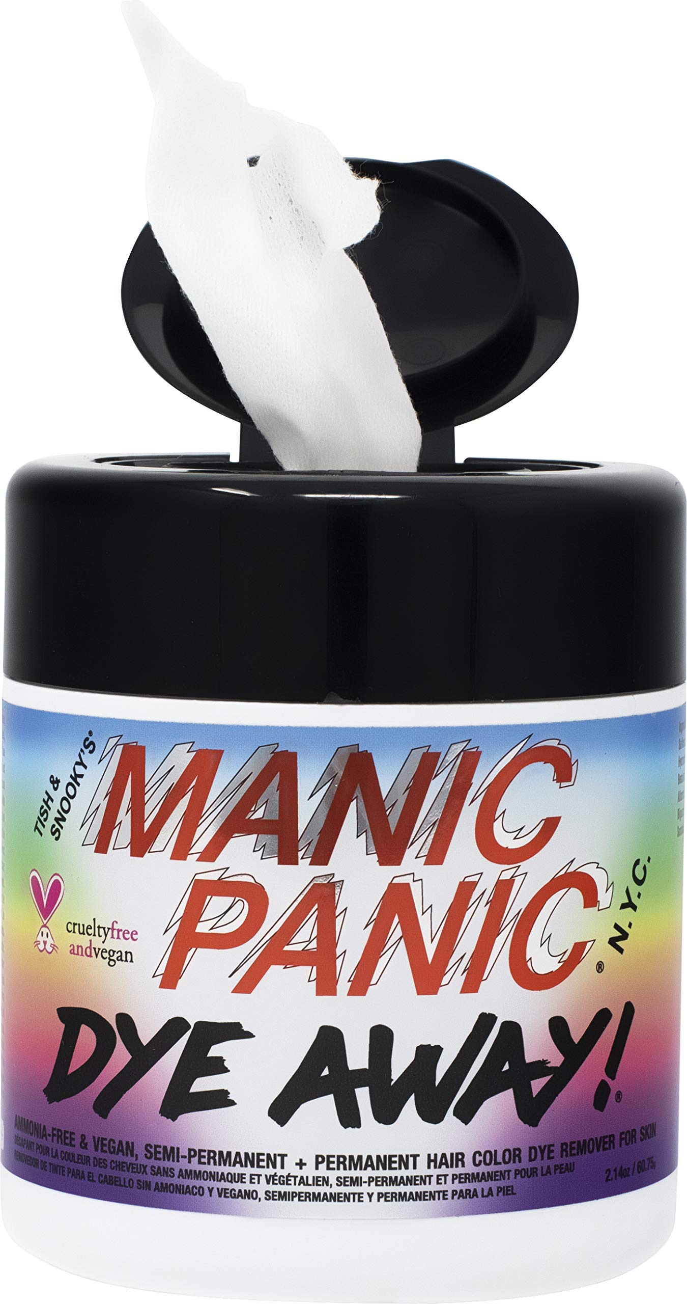 MANIC PANIC Dye Away Hair Color Remover Wipes – Ammonia-Free, Removes Semi & Permanent Dye from Skin, Vegan & Cruelty-Free, 50 Count