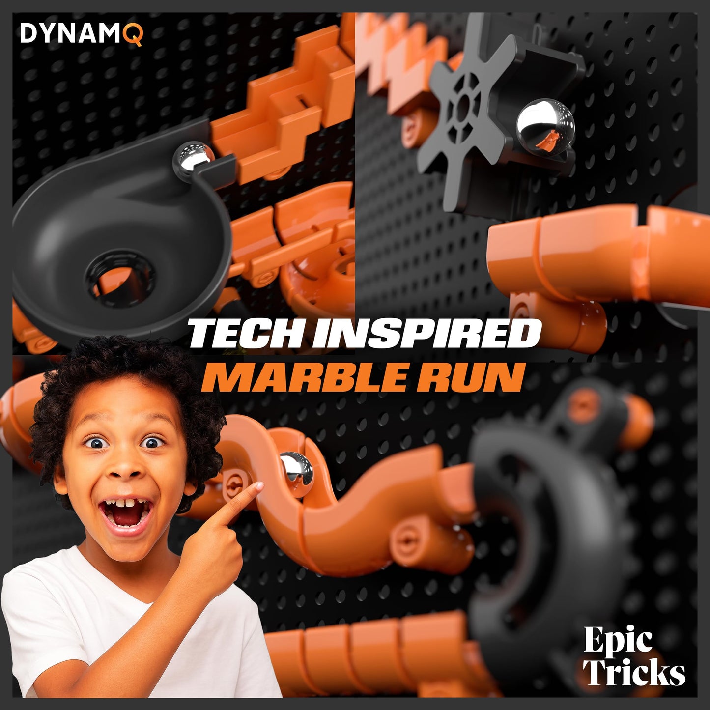 Precision Marble Run 125-Piece STEM Building Kit - 3D Marble Maze Construction Game for Kids 5+ & Adults, Educational Science Toy Gift