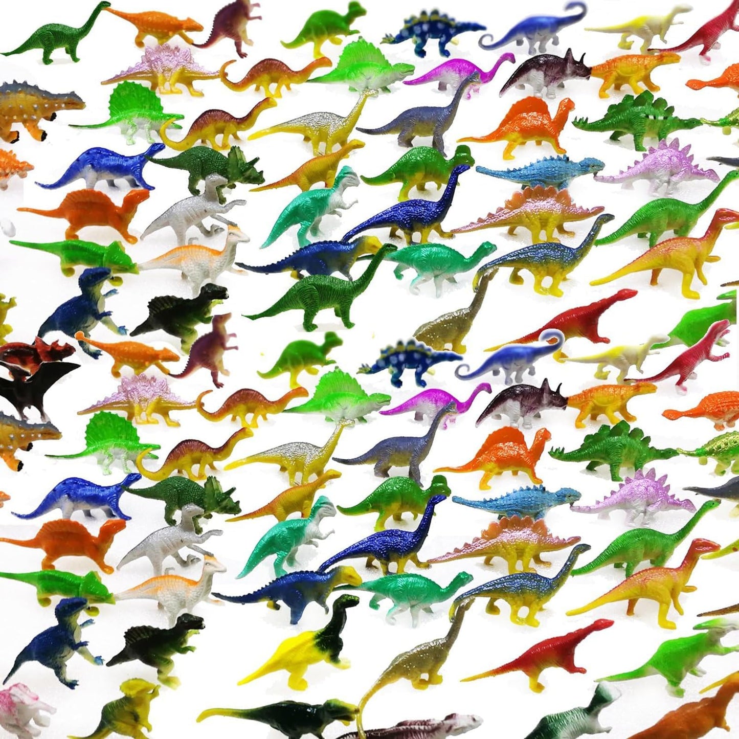 OuMuaMua Dinosaur Toys 78-Pack – Mini Plastic T-Rex, Stegosaurus & Monoclonius Figures for Kids, Birthday Party Favors & Holiday Gifts