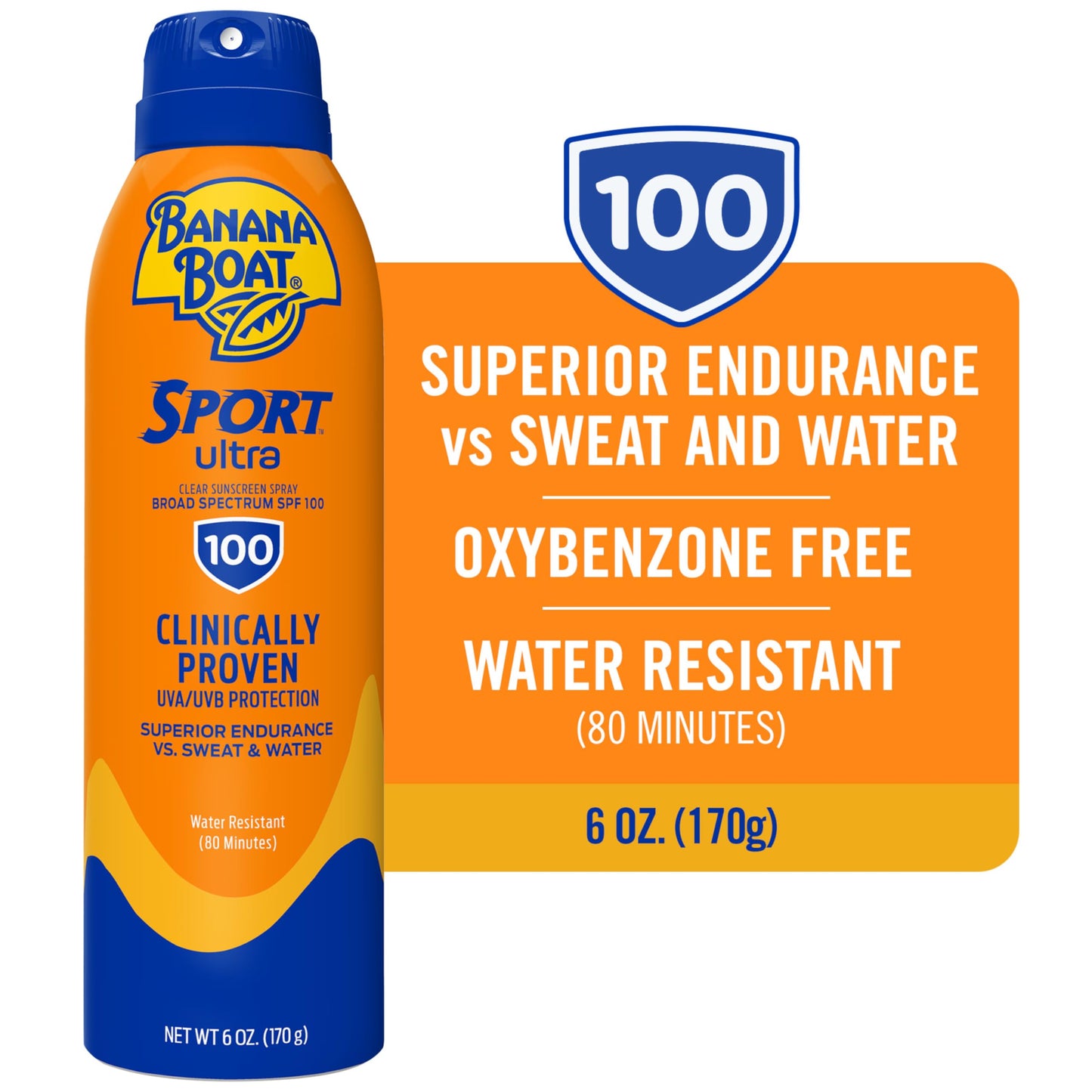 Banana Boat Sport Ultra SPF 100 Sunscreen Spray, 6oz – High SPF, Water Resistant, Sport Sun Protection