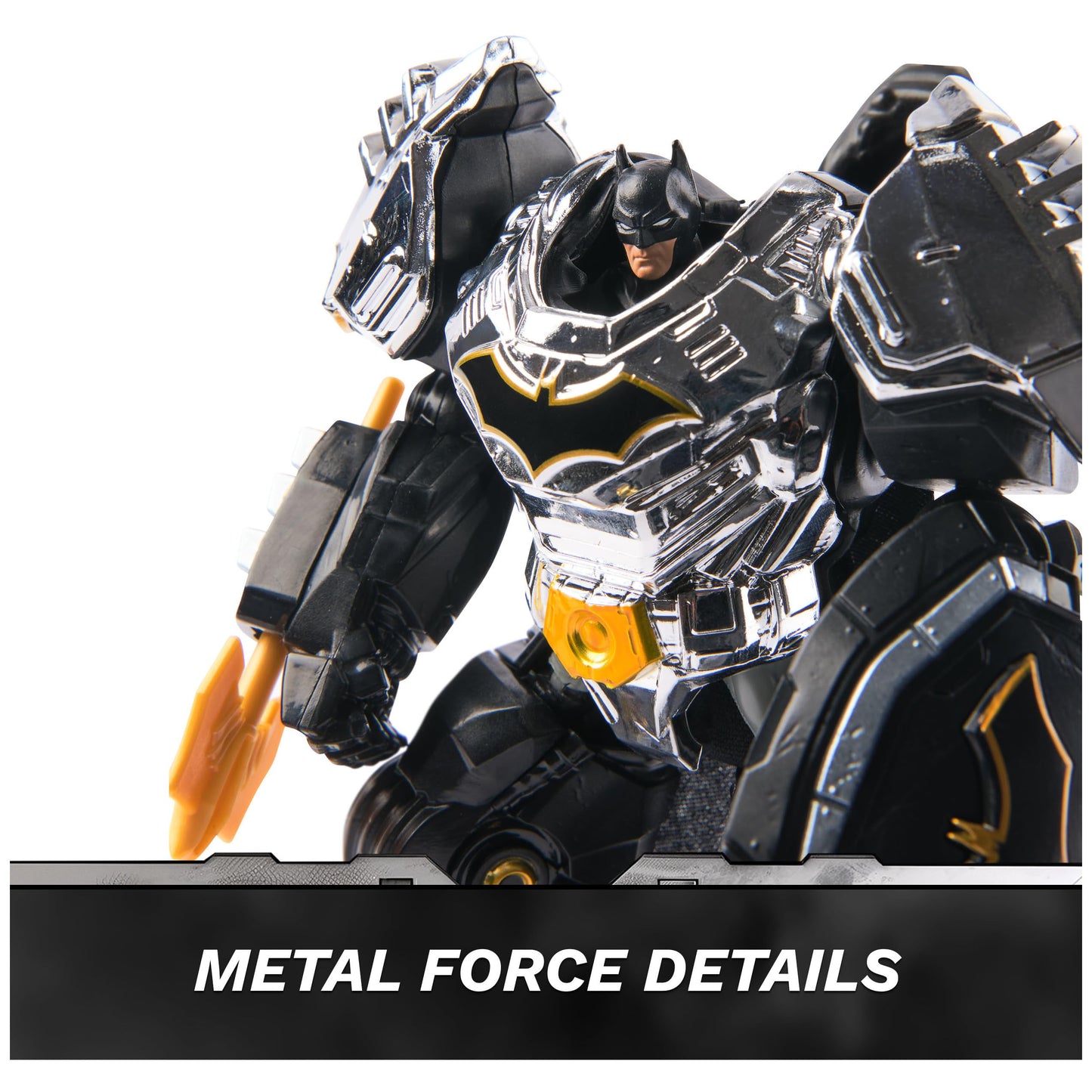 DC Comics Metal Force Batman 6" Action Figure with 4" Mini Figure, Armor Suit & Blaster – Superhero Toy for Kids 4+