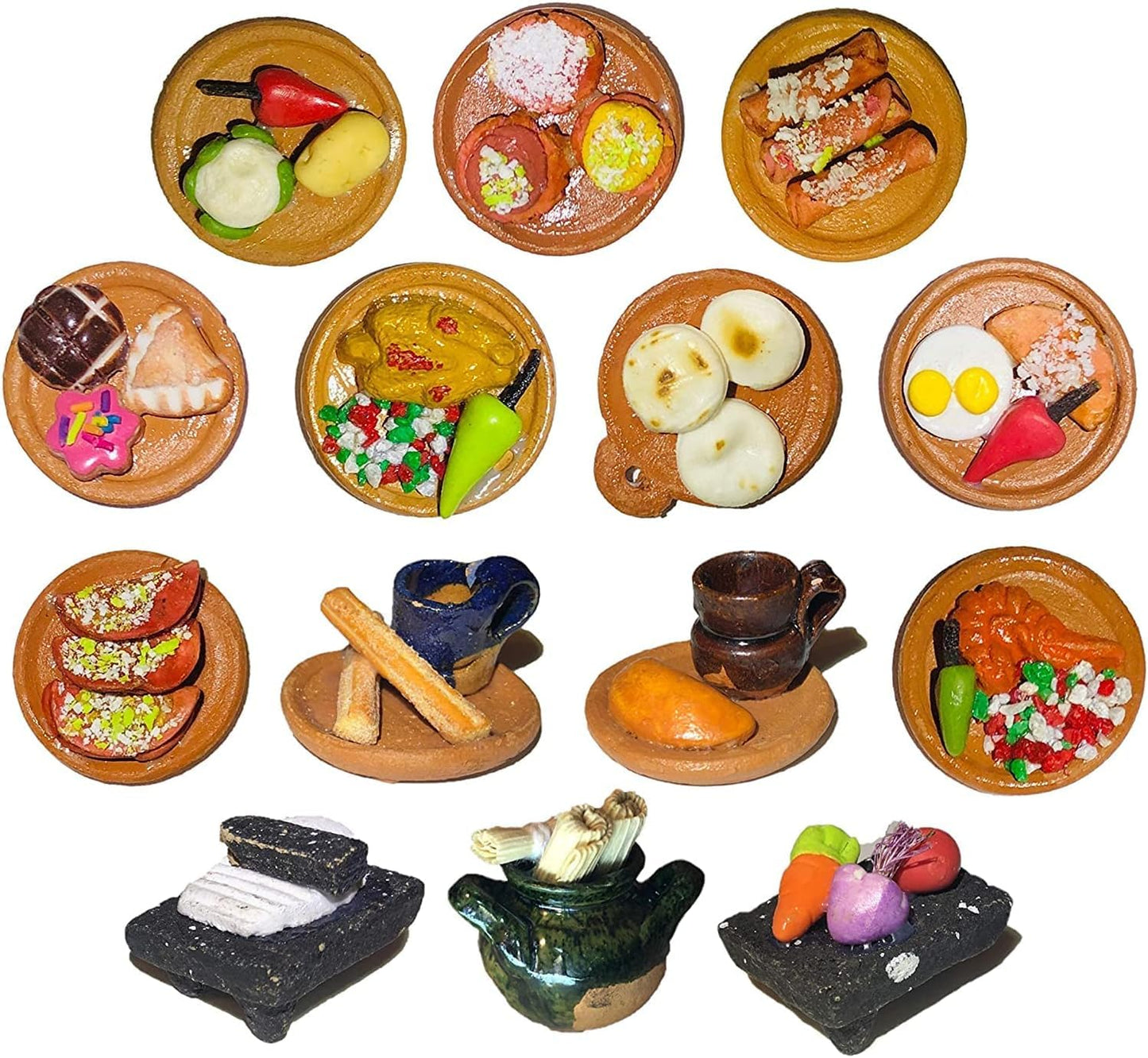 JDProvisions Miniature Mexican Fiesta Clay Pretend Food Decorations Arts Day of The Dead Offerings Dia De Los Muertos Ofrendas Cinco de Mayo (5)