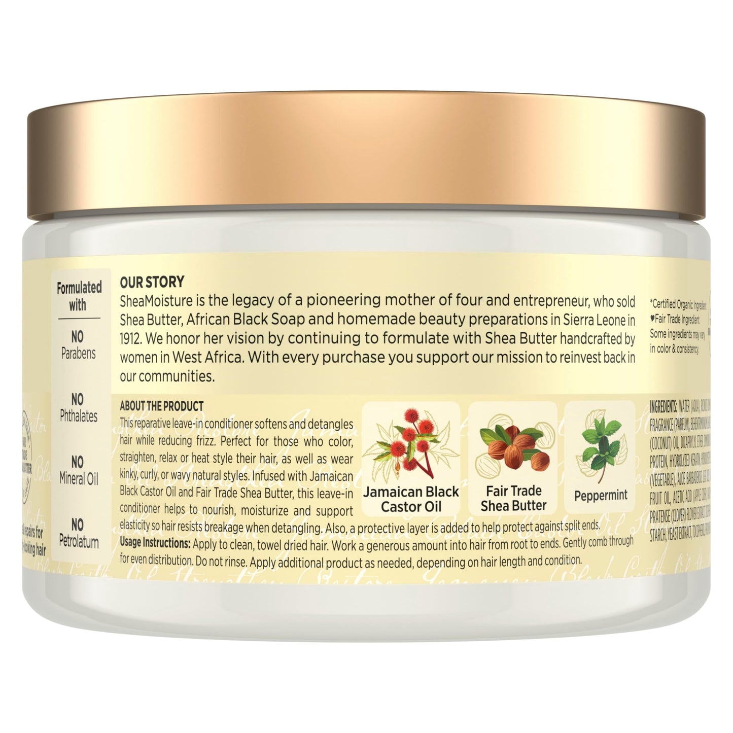 SheaMoisture Jamaican Black Castor Oil Strengthen & Restore Leave-In Conditioner, 11.5 Ounce