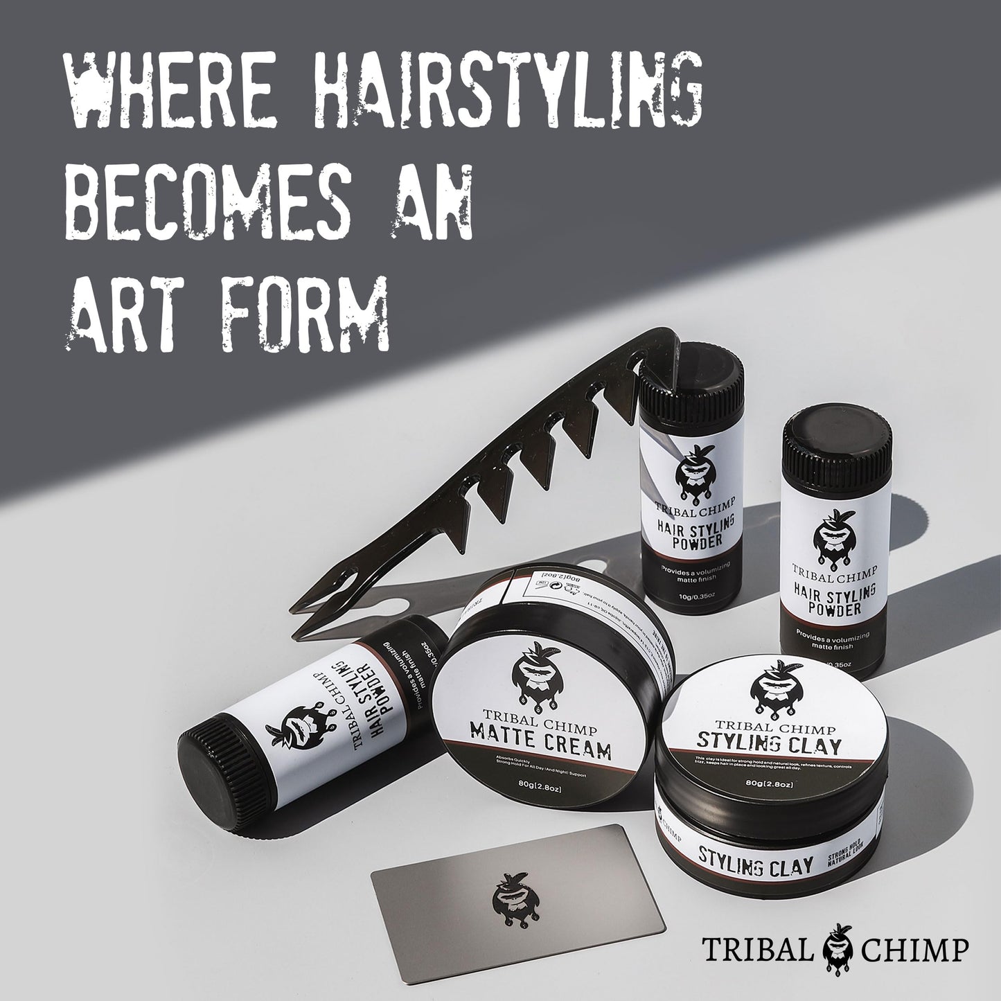 Tribal Chimp Hair Styling Powder – Volumizing & Texturizing Powder for Men & Women, Matte Finish, 24H Invisible Hold, Non-Sticky, Fresh Scent, 10g