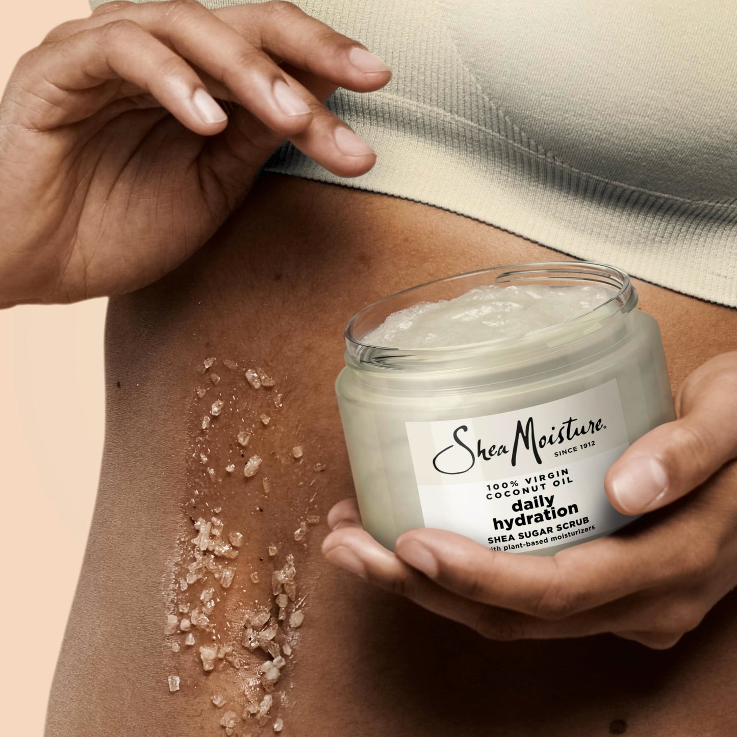 SheaMoisture Shea Sugar Body Scrub For Nourish And Replenish Skin Virgin Coconut Oil Daily Hydrating Body Scrub With 24h Shea Moisture Nutrients 12 oz