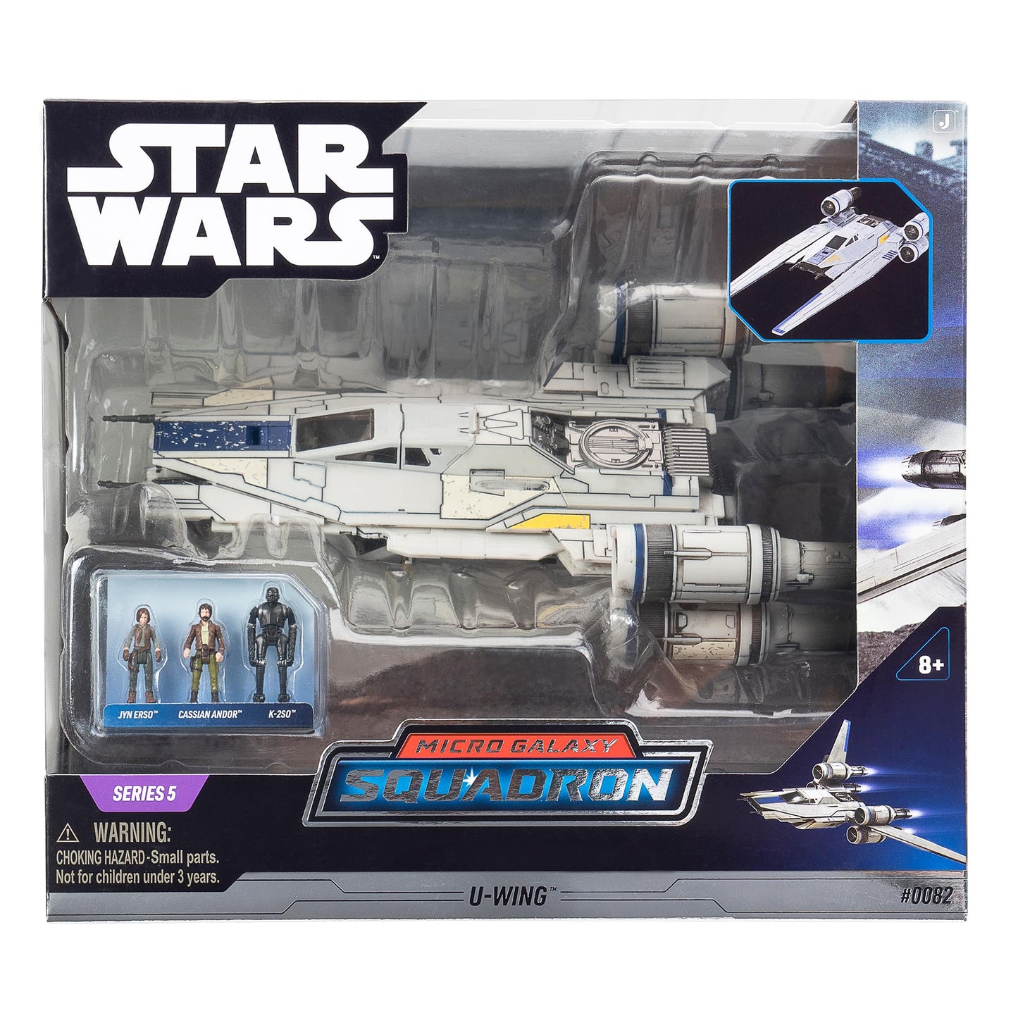 Jazwares Star Wars Micro Galaxy Squadron U-Wing Starfighter, 12" Vehicle with Foldout Wings, Troop Bay, Sniper Gun & 3 Micro Figures