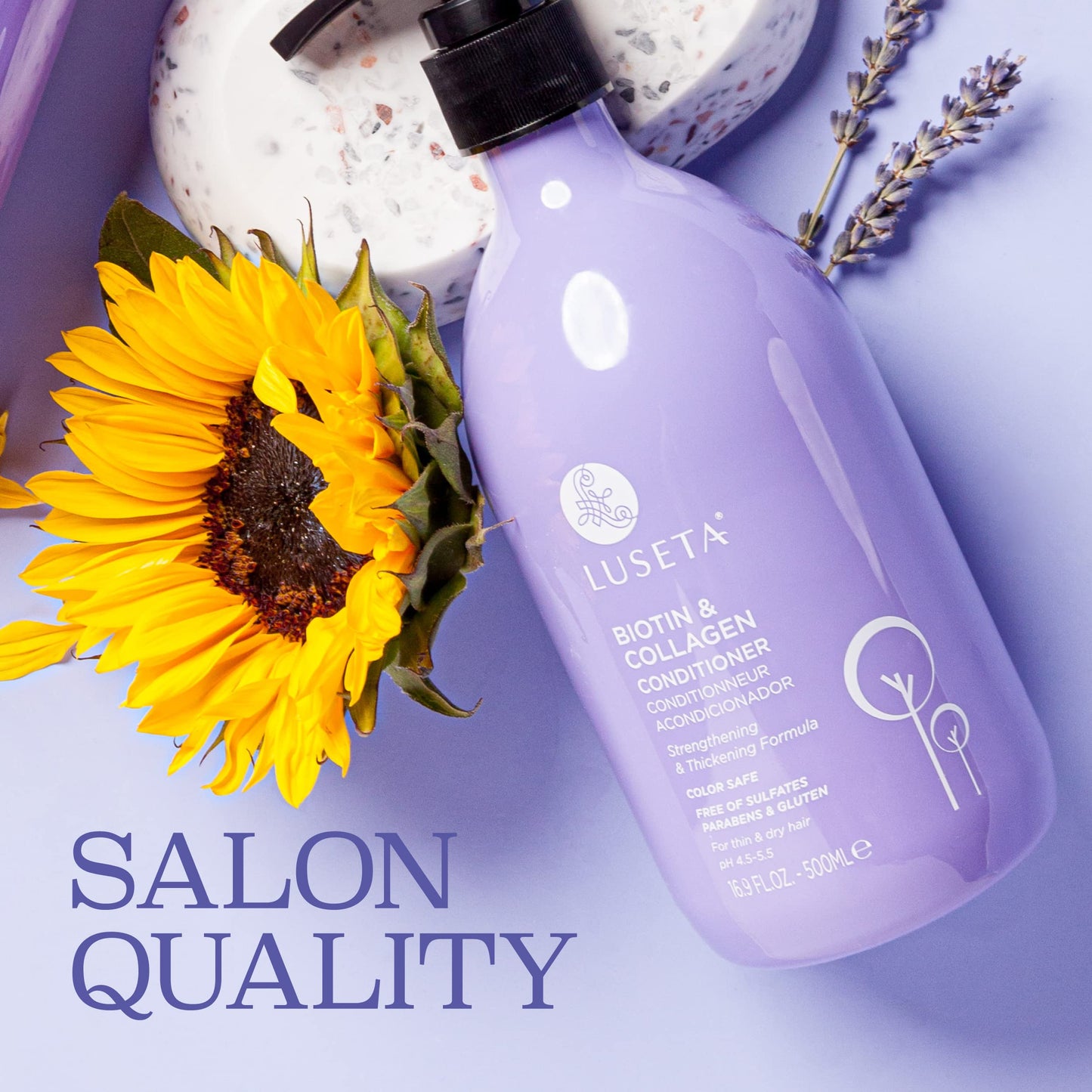 Luseta Biotin & Collagen Conditioner 16.9oz | Thickening Hair Conditioner for Hair Growth | Argan Oil Repair for Dry, Damaged Hair | Sulfate & Paraben Free