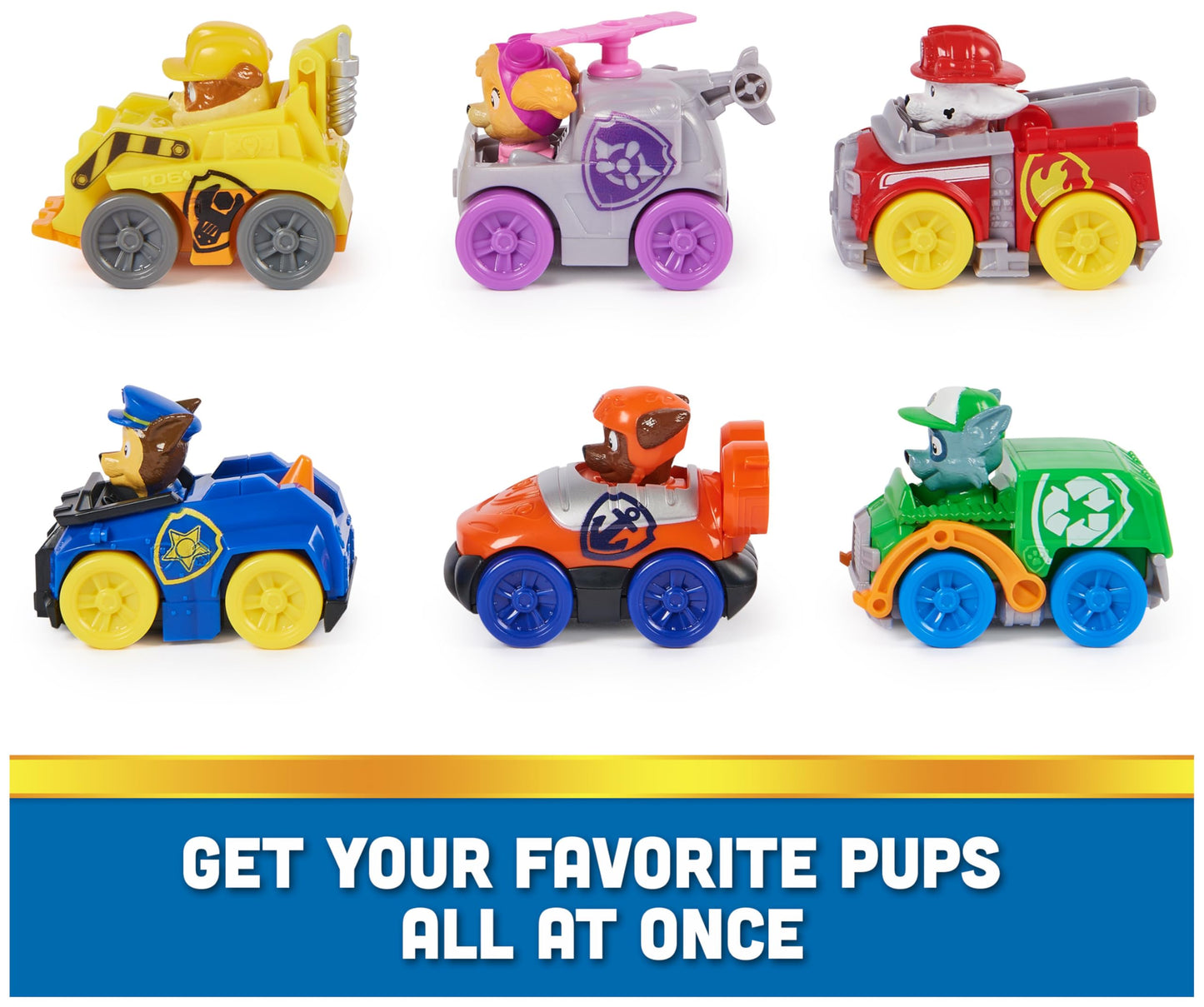 Paw Patrol: Pup Squad Racers, 6-Piece Vehicle Gift Set, Kids Toys for Boys & Girls Ages 3 and Up