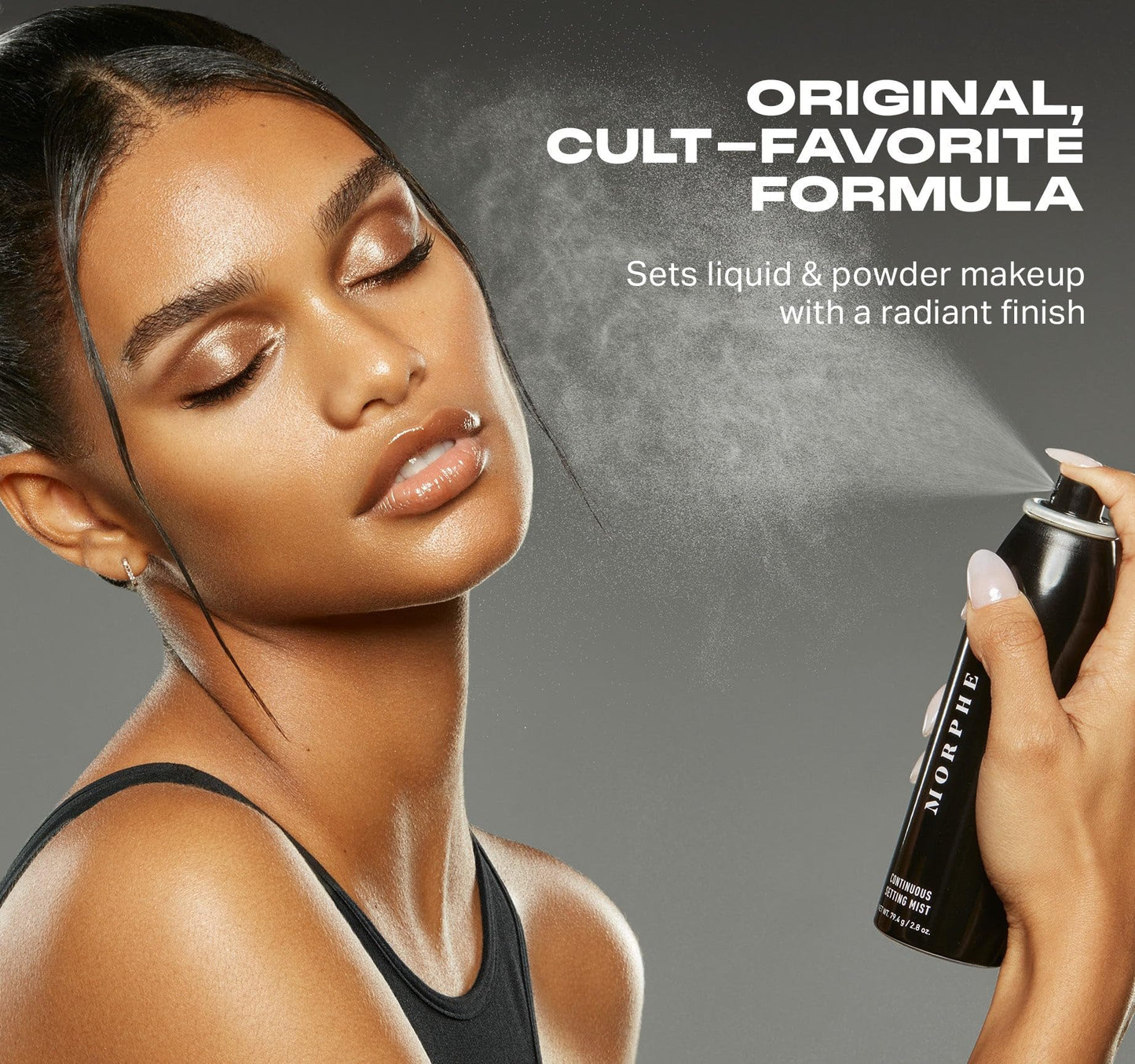 Morphe Continuous Setting Mist - Micro-Fine Makeup Spray, Radiant Finish, Long-Lasting, Prevents Caking & Fading, 2.8 fl oz