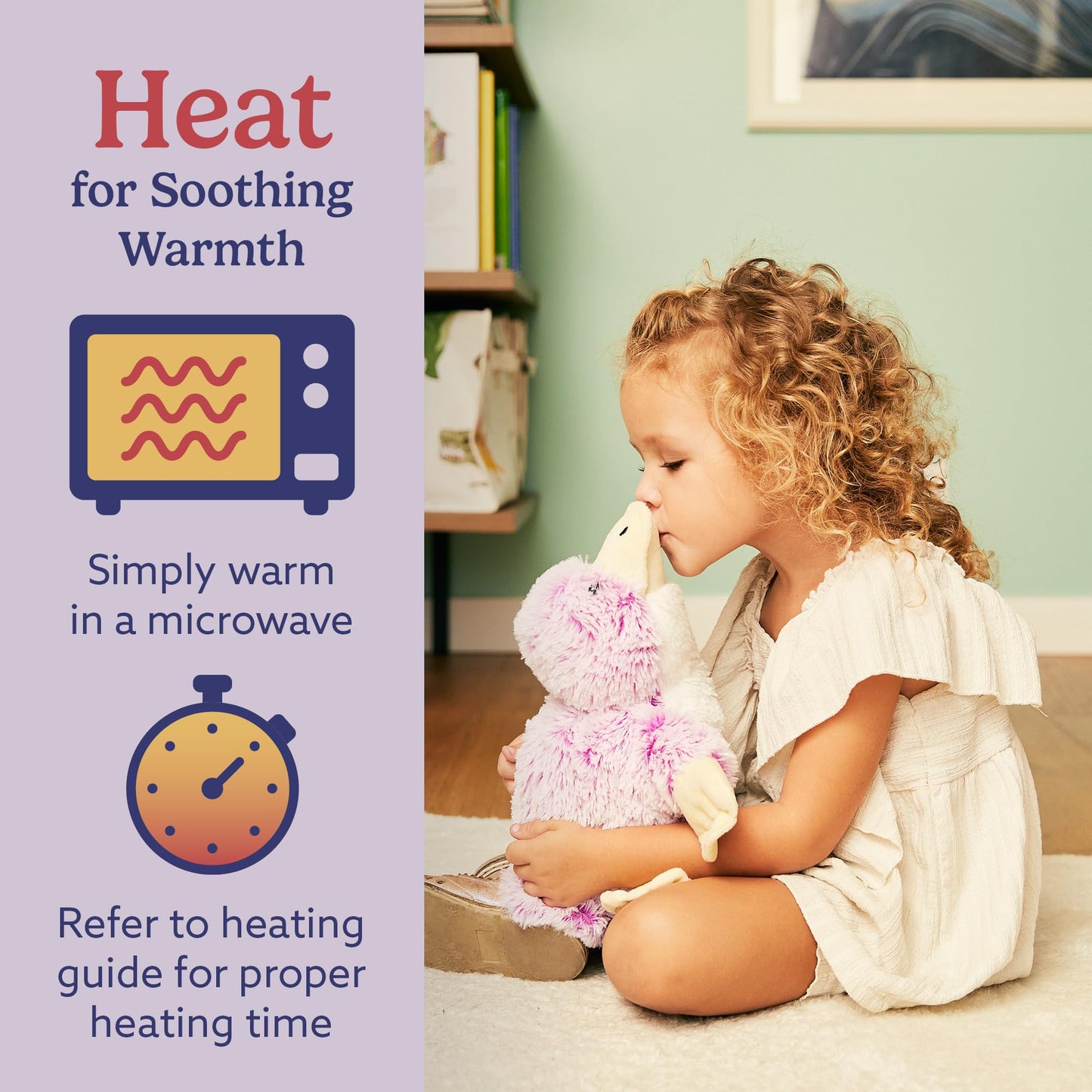 Warmies Microwavable Weighted Platypus Plush - Heated Stuffed Animal for Warmth, Comfort & Stress Relief - Soft Toy for Kids & Adults