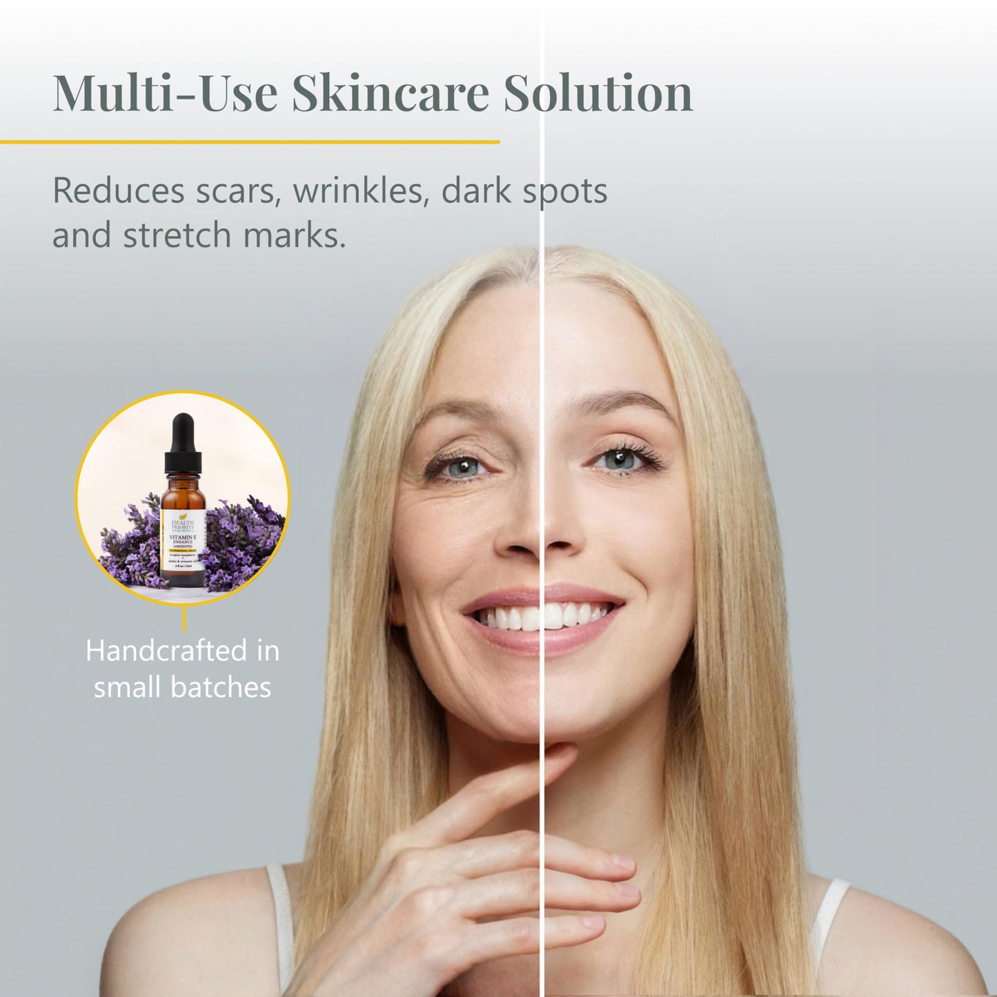 Health Priority Naturals Organic Vitamin E Oil 0.5oz – 15000 IU Serum with Jojoba & Avocado for Skin, Hair, Face, Unscented, Non-GMO