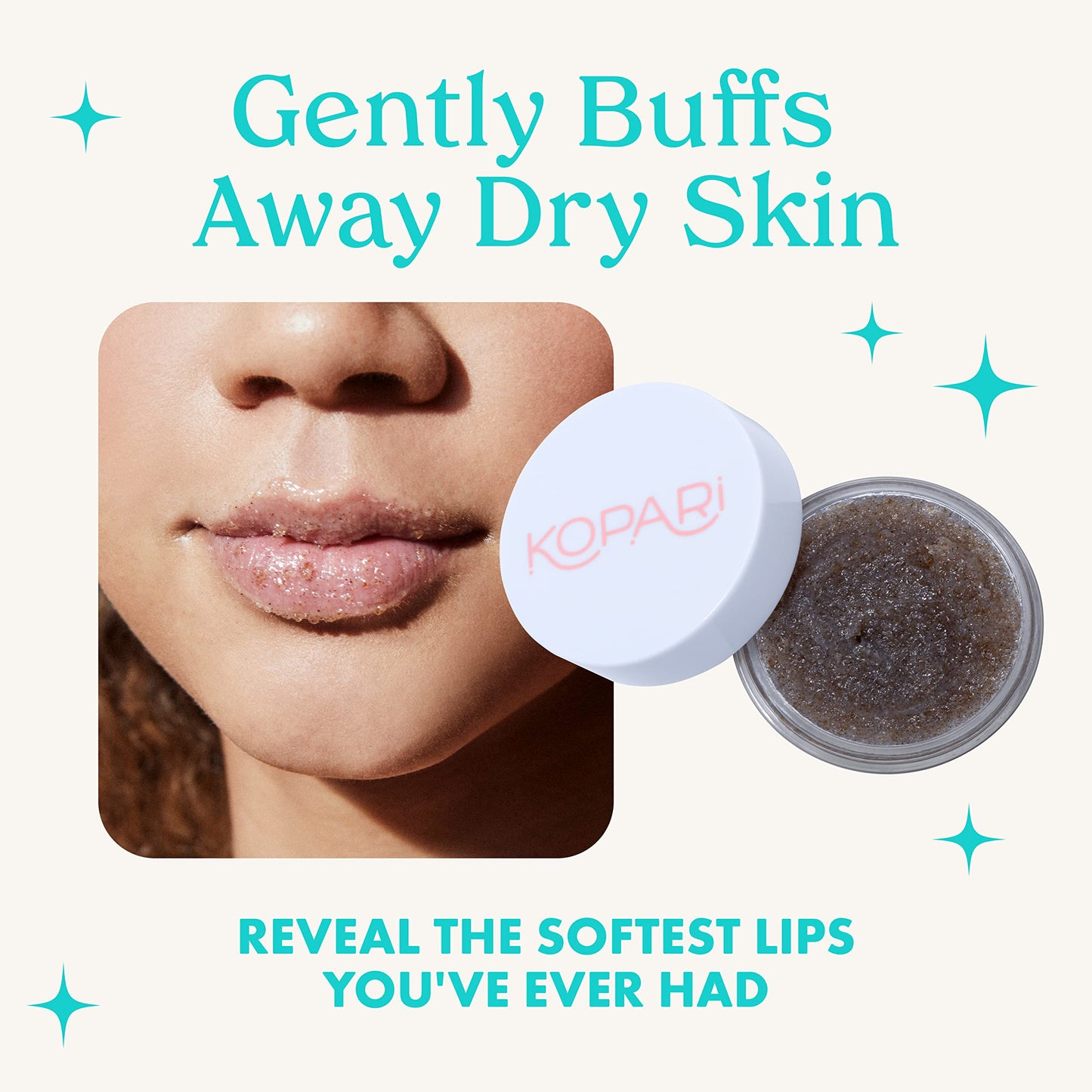 Kopari Coconut Lip Scrubby – Exfoliating & Hydrating Lip Scrub with Volcanic Sand, Brown Sugar & Coconut Oil, Vanilla, Vegan